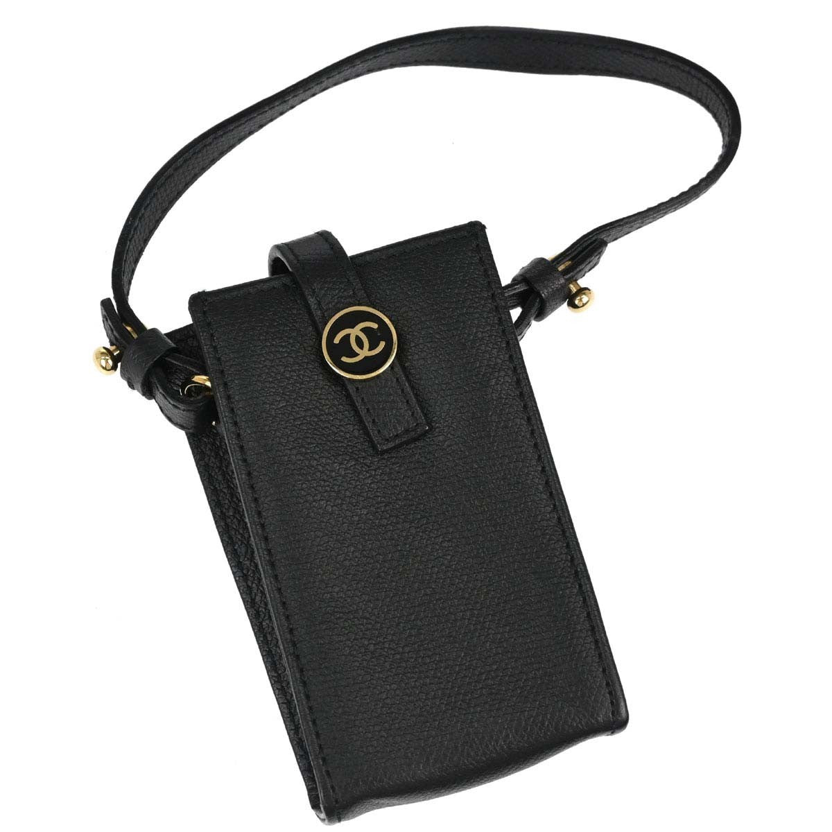 Chanel Cigarette Case Caviar Black Leather Clutche & Pouche Bag (Pre-Owned)