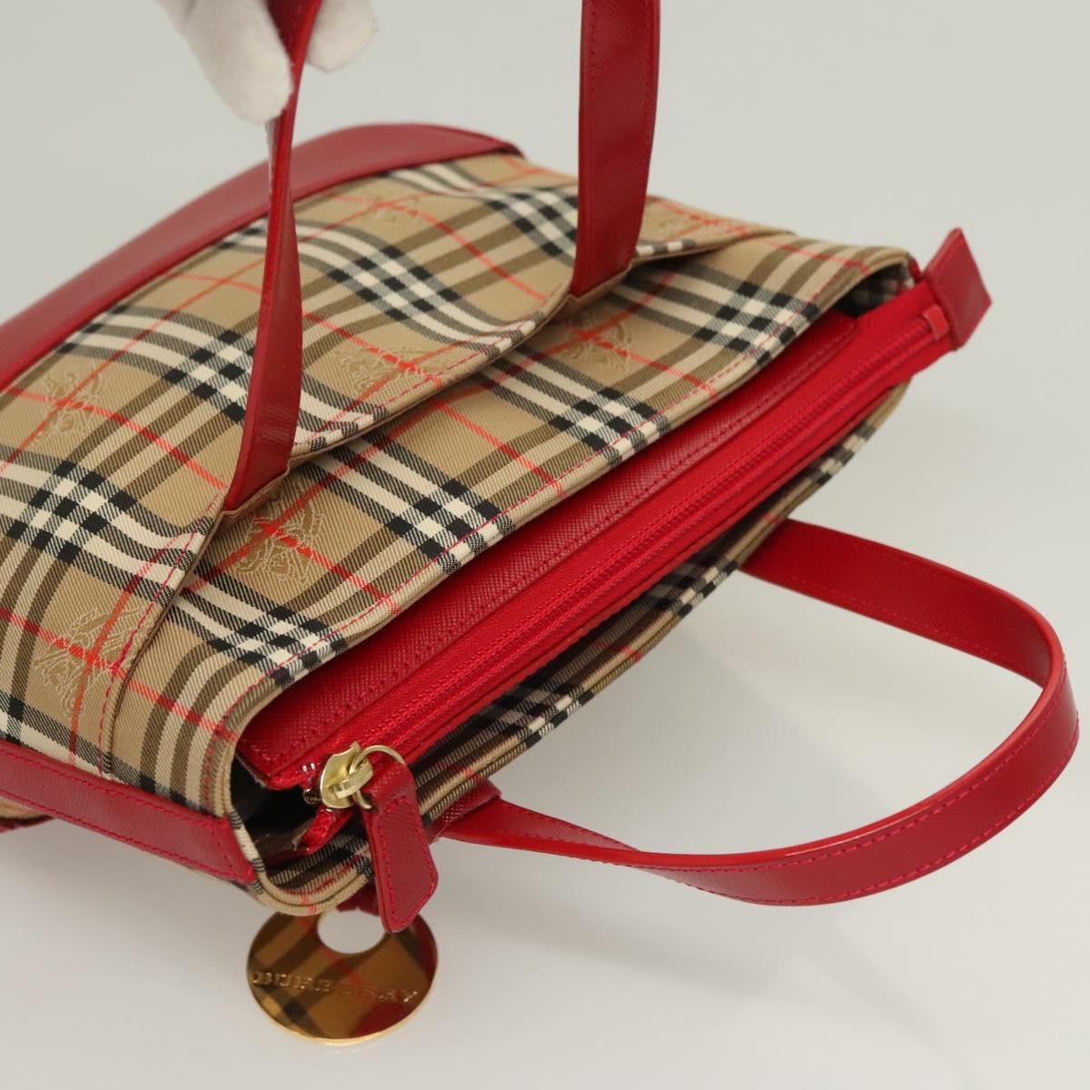 Burberry Nova Check Nova Check Canvas And Leather Beige Canvas Handbag (Pre-Owned)