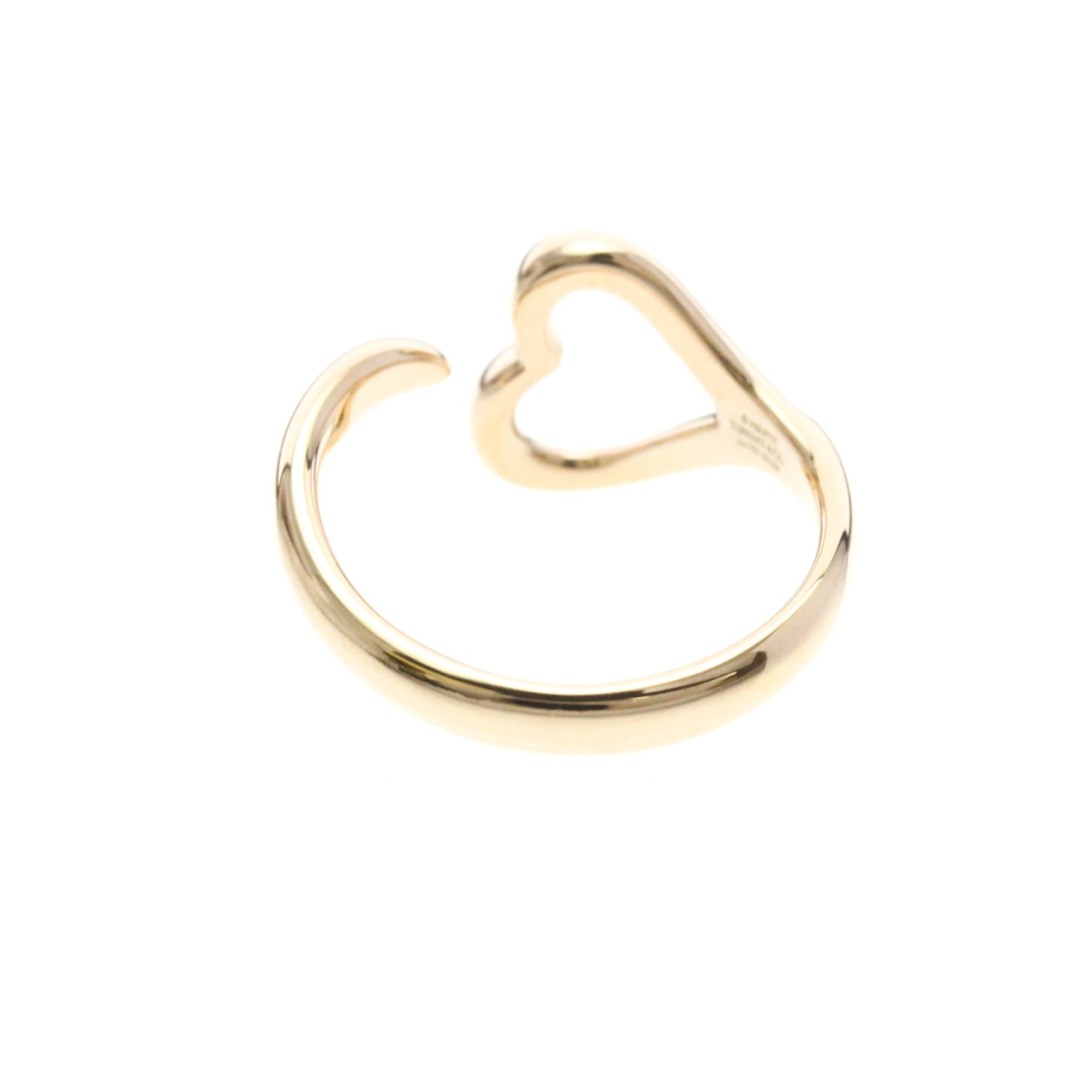 Tiffany & Co. Elsa Peretti Open Heart 18K Rose Gold Gold Pink_Gold Ring Jewelry (Pre-Owned)