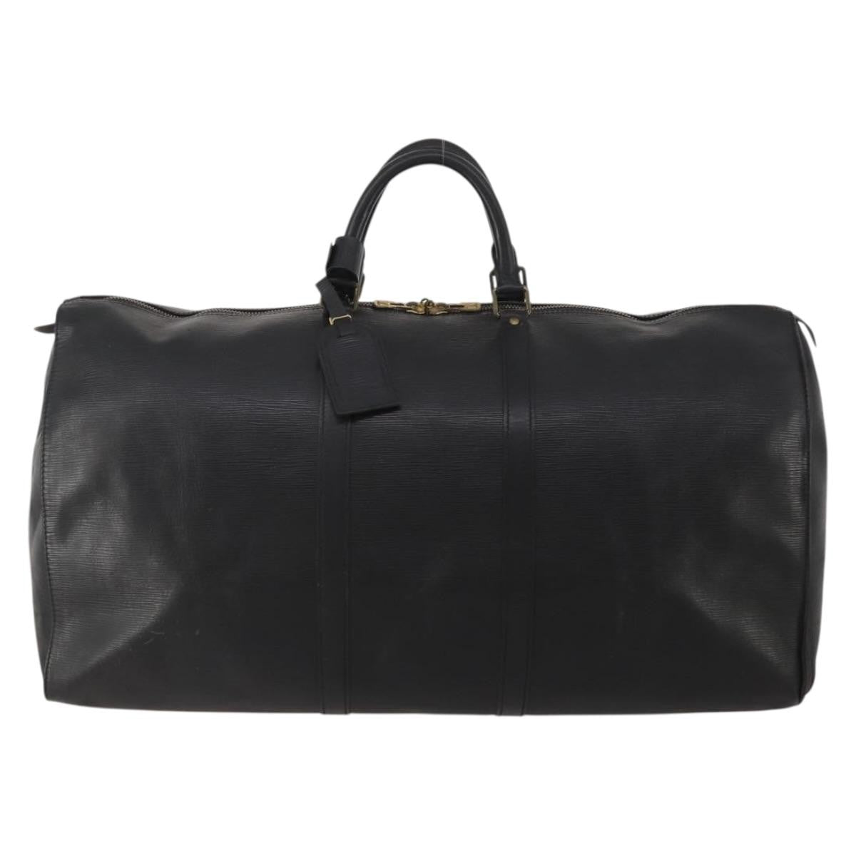 Louis Vuitton Keepall Epi Black Leather Travel Bag Bag (Pre-Owned)