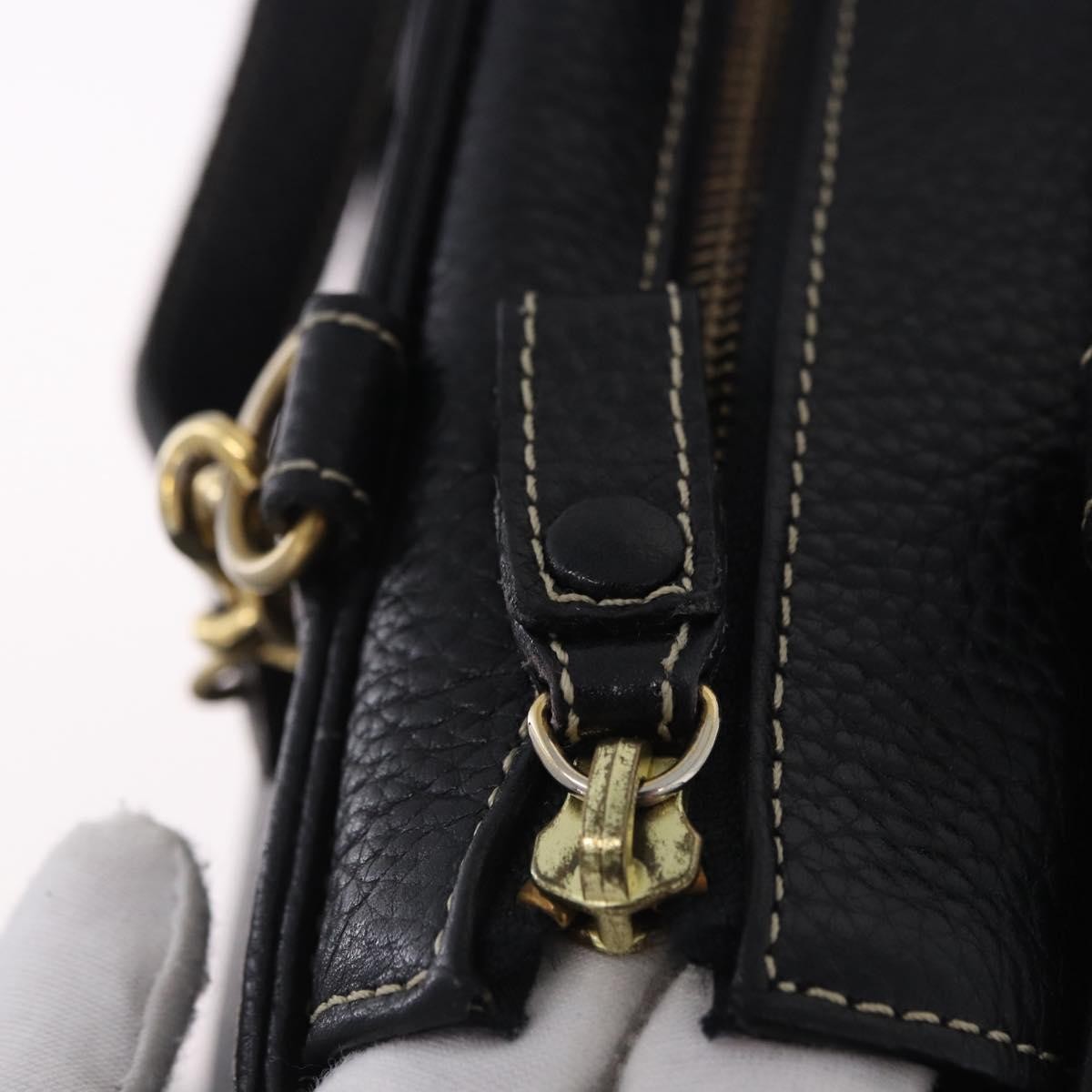 Bally Vintage Leather Black Leather Tote Bag Bag (Pre-Owned)