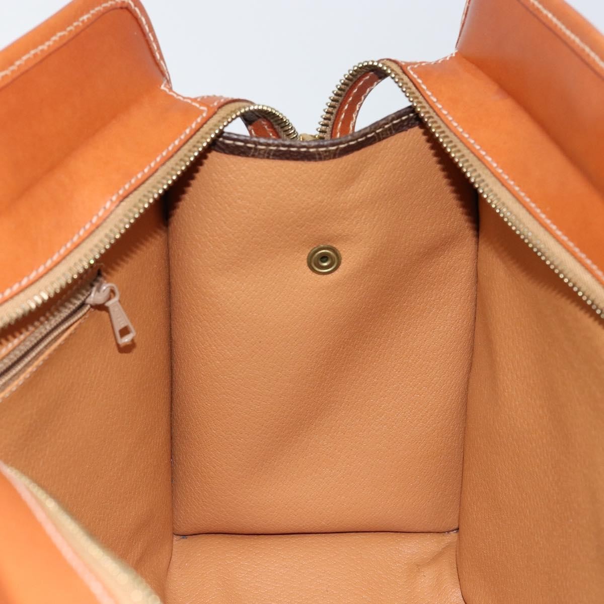 Celine Vintage Macadam Canvas And Leather Brown Canvas Tote Bag Bag (Pre-Owned)