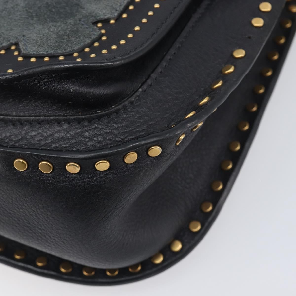 Chloe Hudson Studded Leather Black Leather Handbag (Pre-Owned)