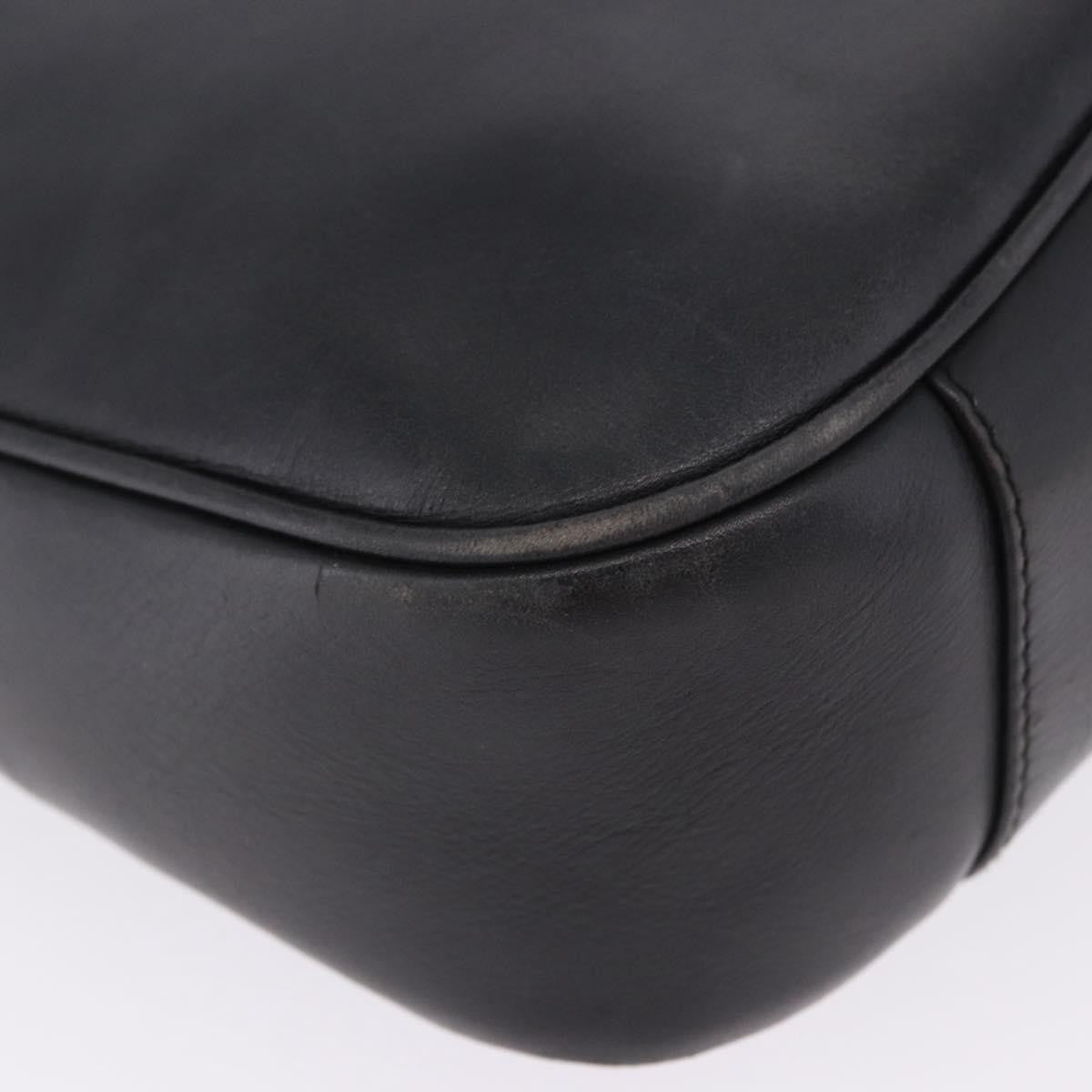 Gucci Vintage Bamboo Handle Open Hobo Leather Black Leather Shoulder Bag Bag (Pre-Owned)
