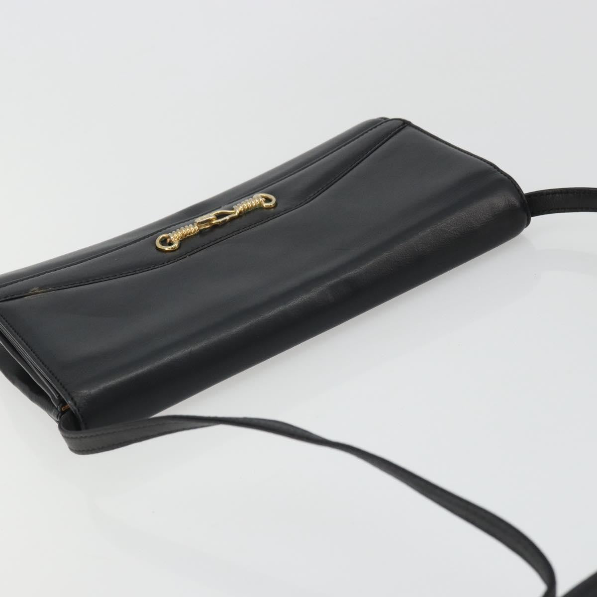 Celine Vintage Horsebit Sling Leather Black Leather Shoulder Bag Bag (Pre-Owned)