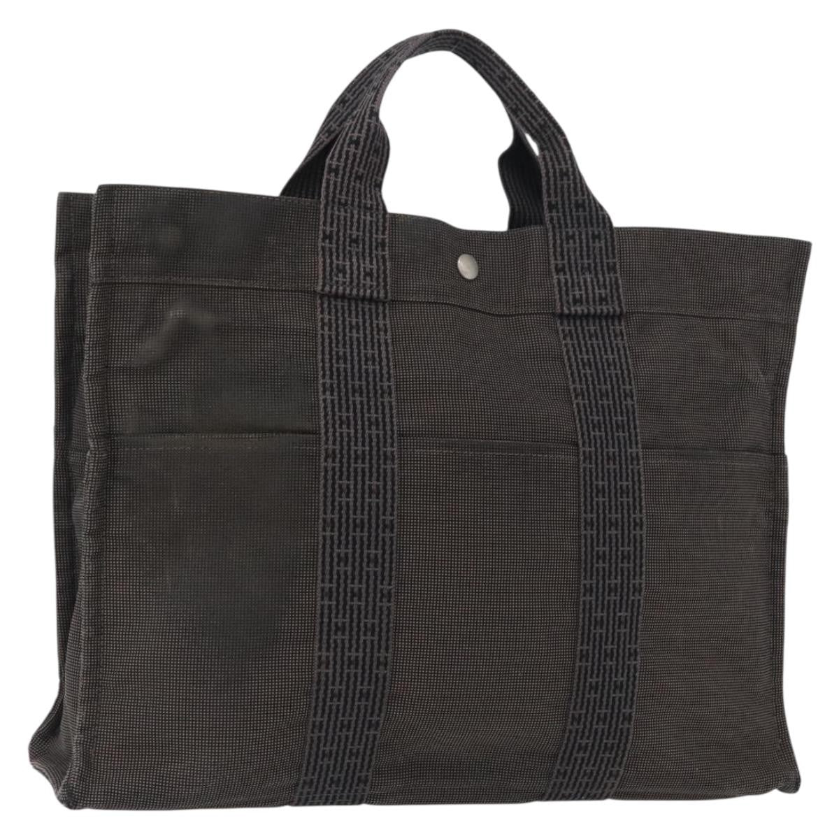 Hermes Fourre-Tout Herline Canvas Gray Canvas Tote Bag Bag (Pre-Owned)