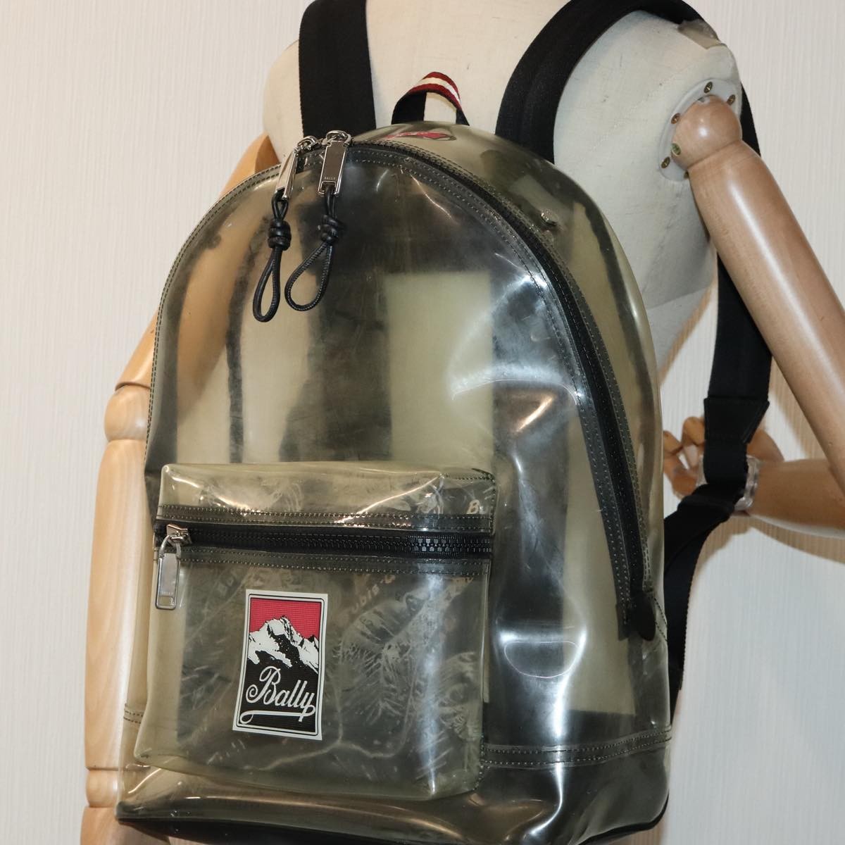 Bally Vintage Vinyl Transparent Plastic Backpack Bag (Pre-Owned)