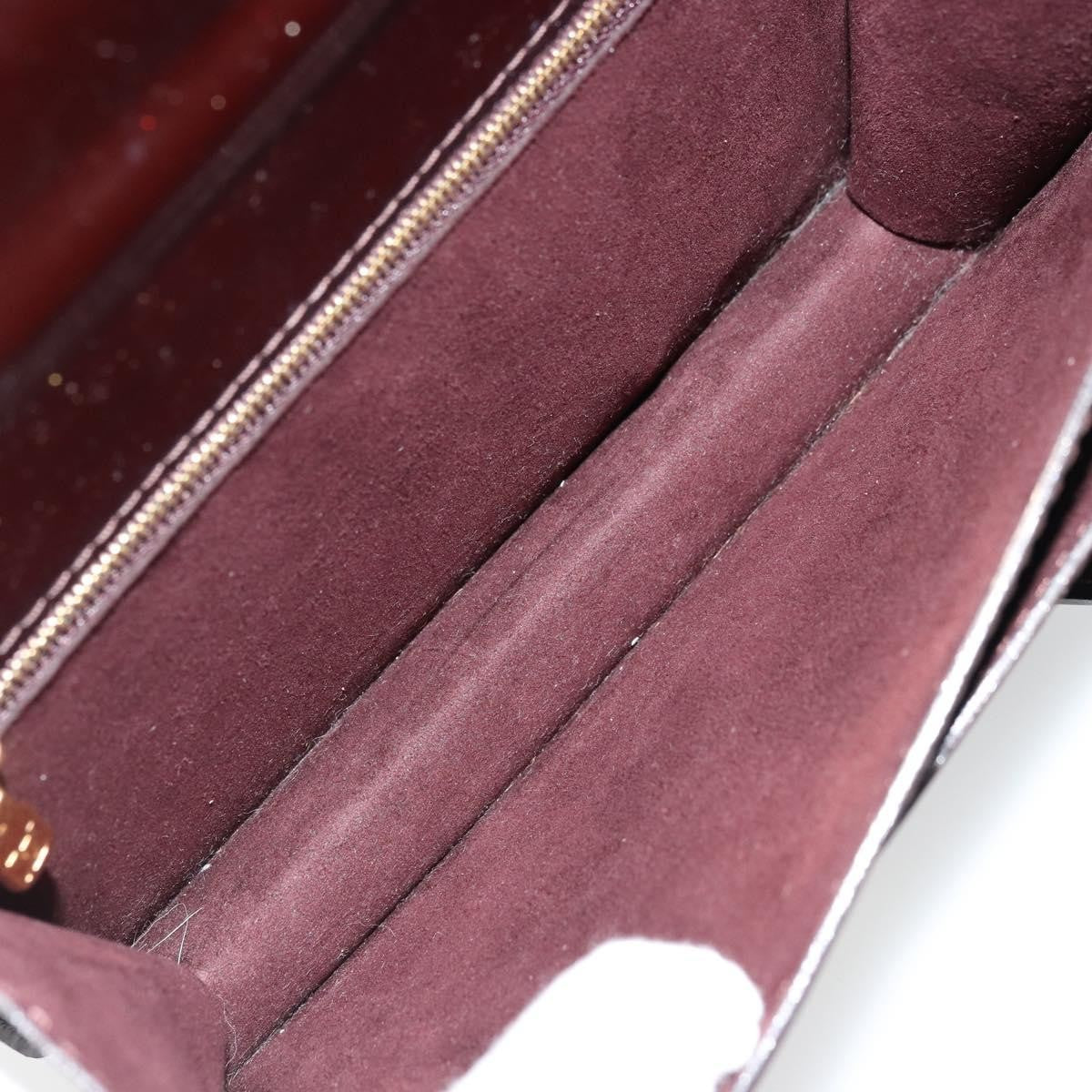 Louis Vuitton Monceau Vernis Burgundy Patent_Leather Handbag (Pre-Owned)