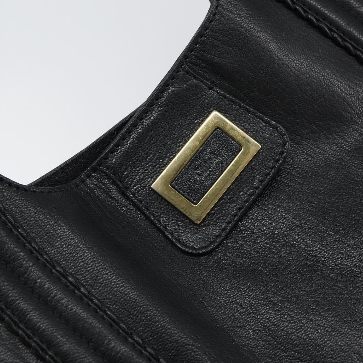 Chloe Irène Leather Black Leather Tote Bag Bag (Pre-Owned)