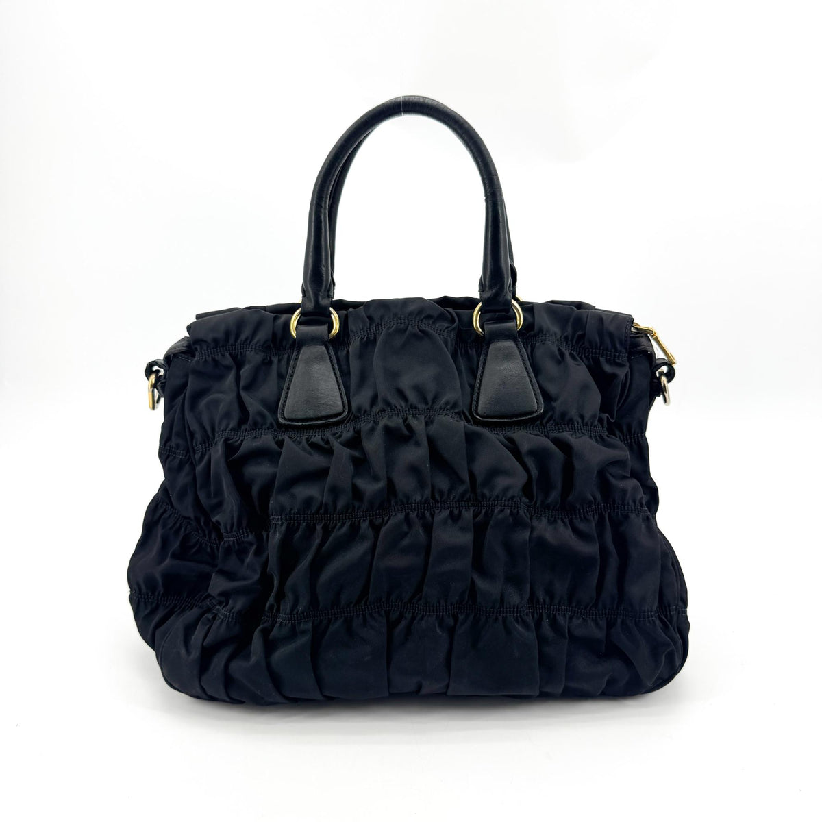 Prada Gaufre Convertible Tessuto Black Nylon Tote Bag Bag (Pre-Owned)