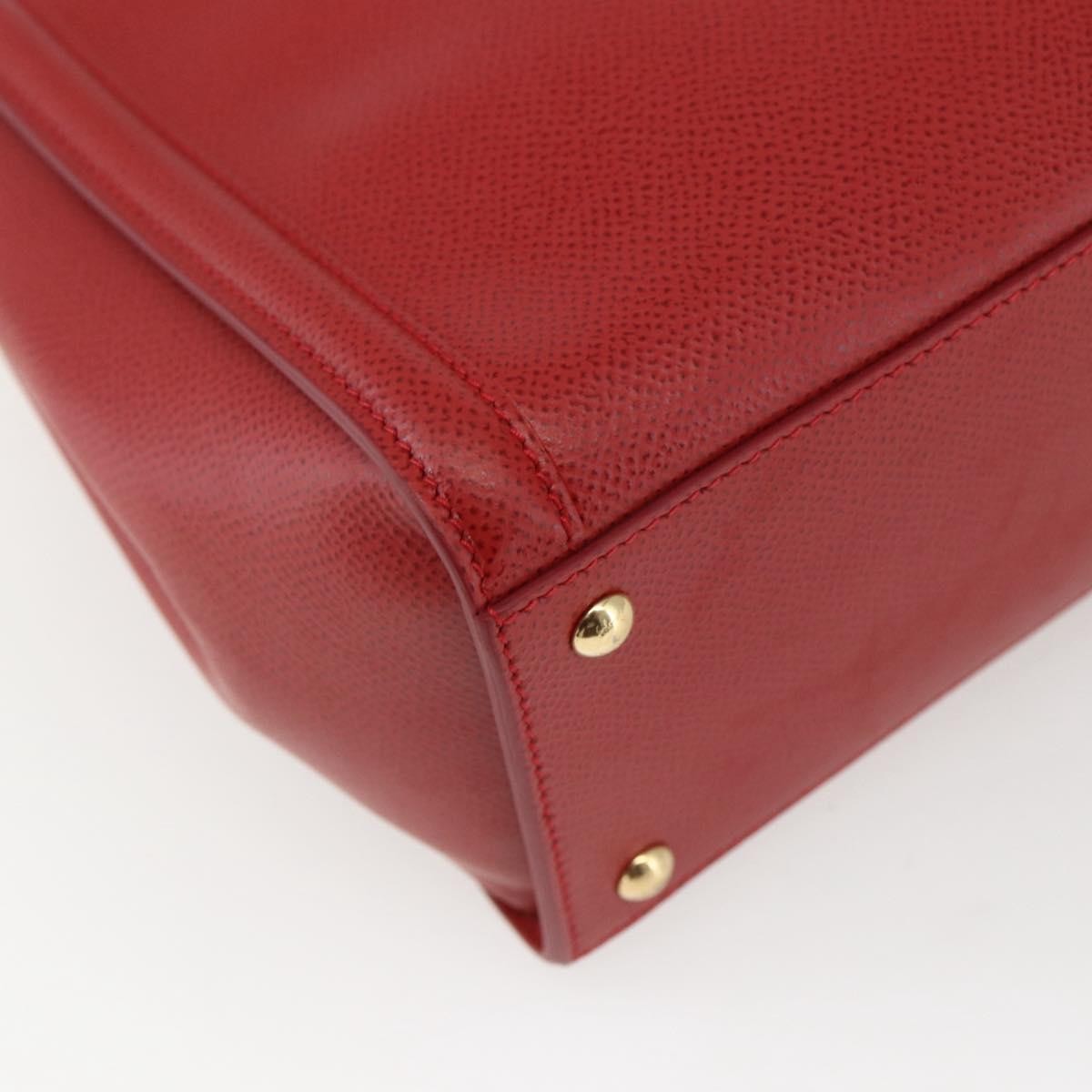Salvatore Ferragamo Carrie Vara Saffiano Leather Red Leather Shoulder Bag Bag (Pre-Owned)