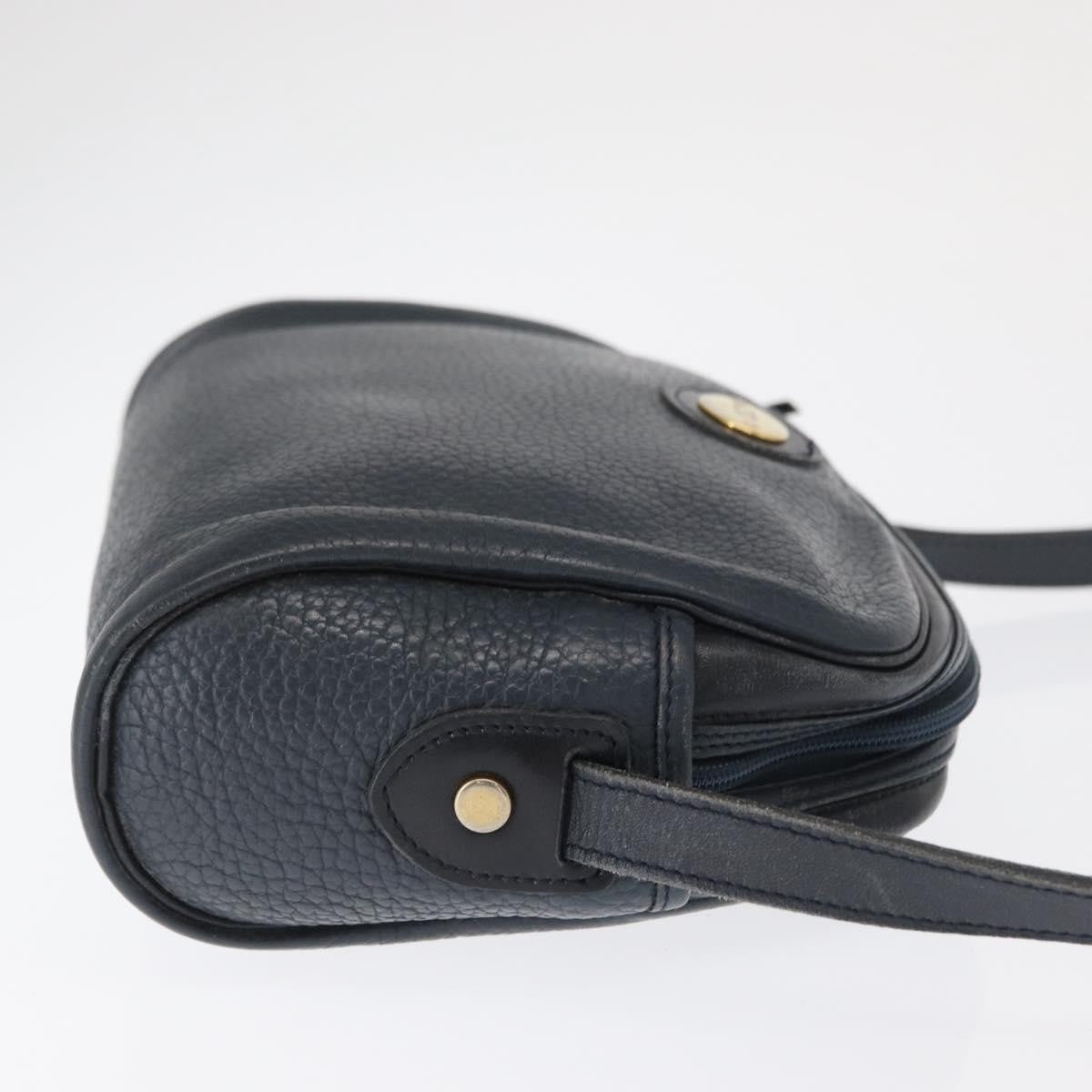 Christian Dior Vintage Cd Logo Leather Navy Leather Shoulder Bag Bag (Pre-Owned)