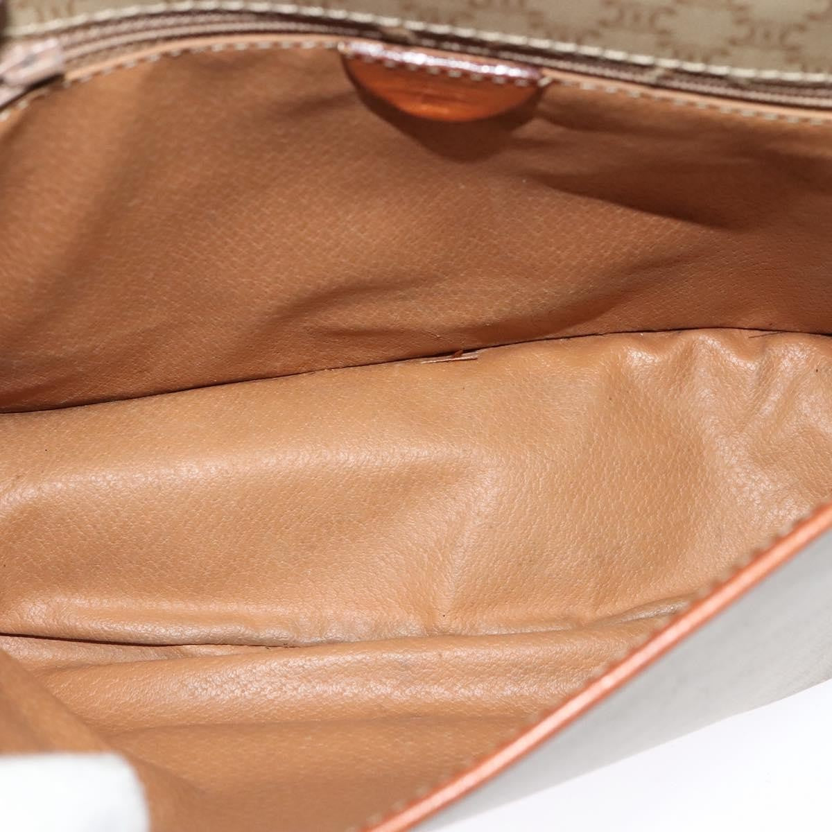 Celine Vintage Macadam Canvas And Leather Beige Canvas Shoulder Bag Bag (Pre-Owned)