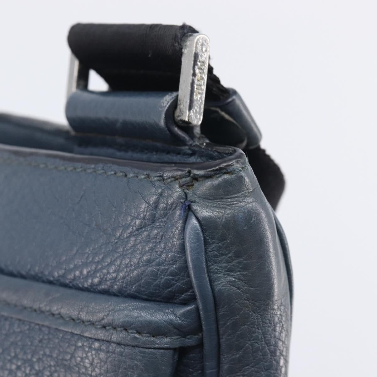 Prada Messenger Saffiano Leather Navy Leather Handbag (Pre-Owned)