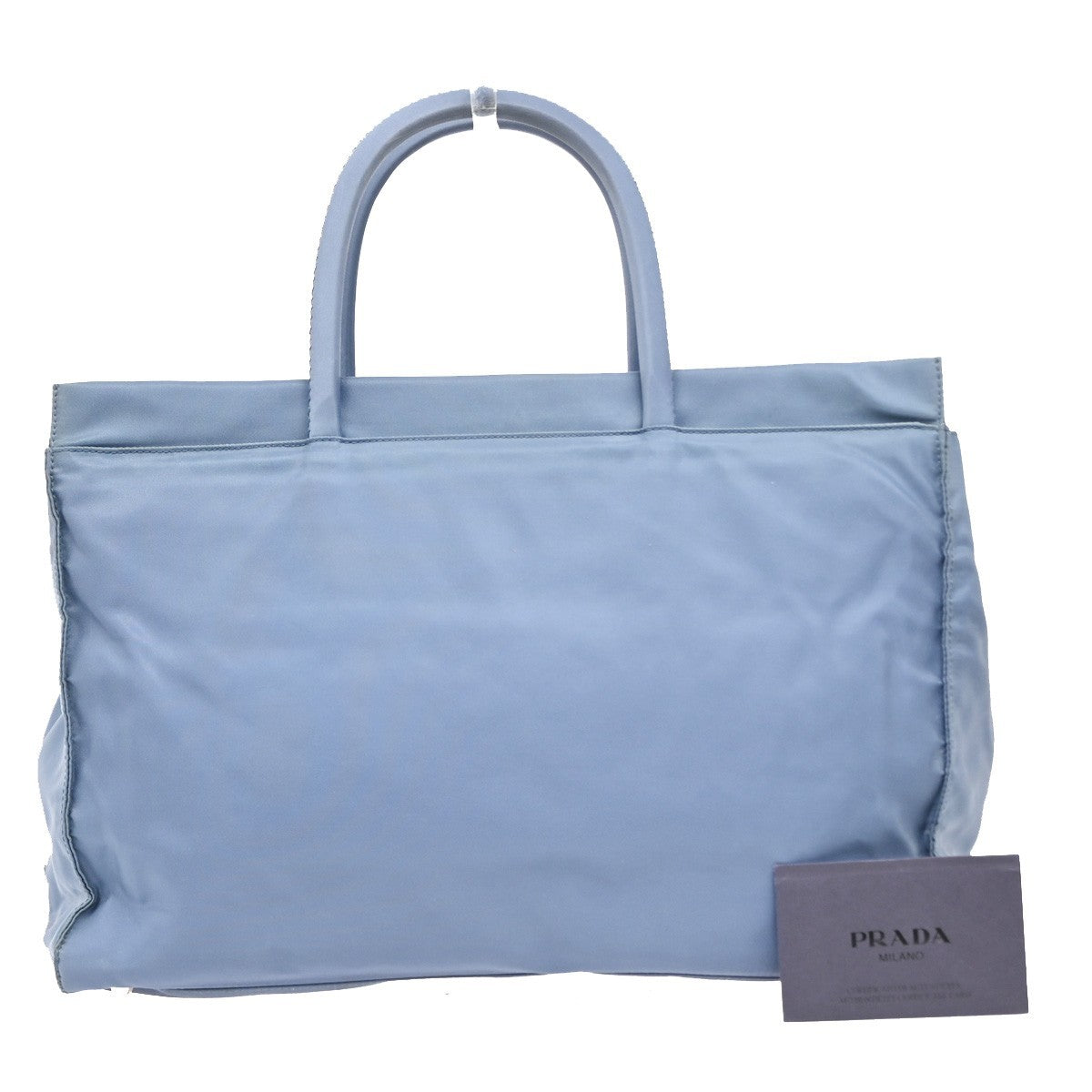 Prada Tessuto Tote Nylon And Leather Blue Nylon Handbag (Pre-Owned)