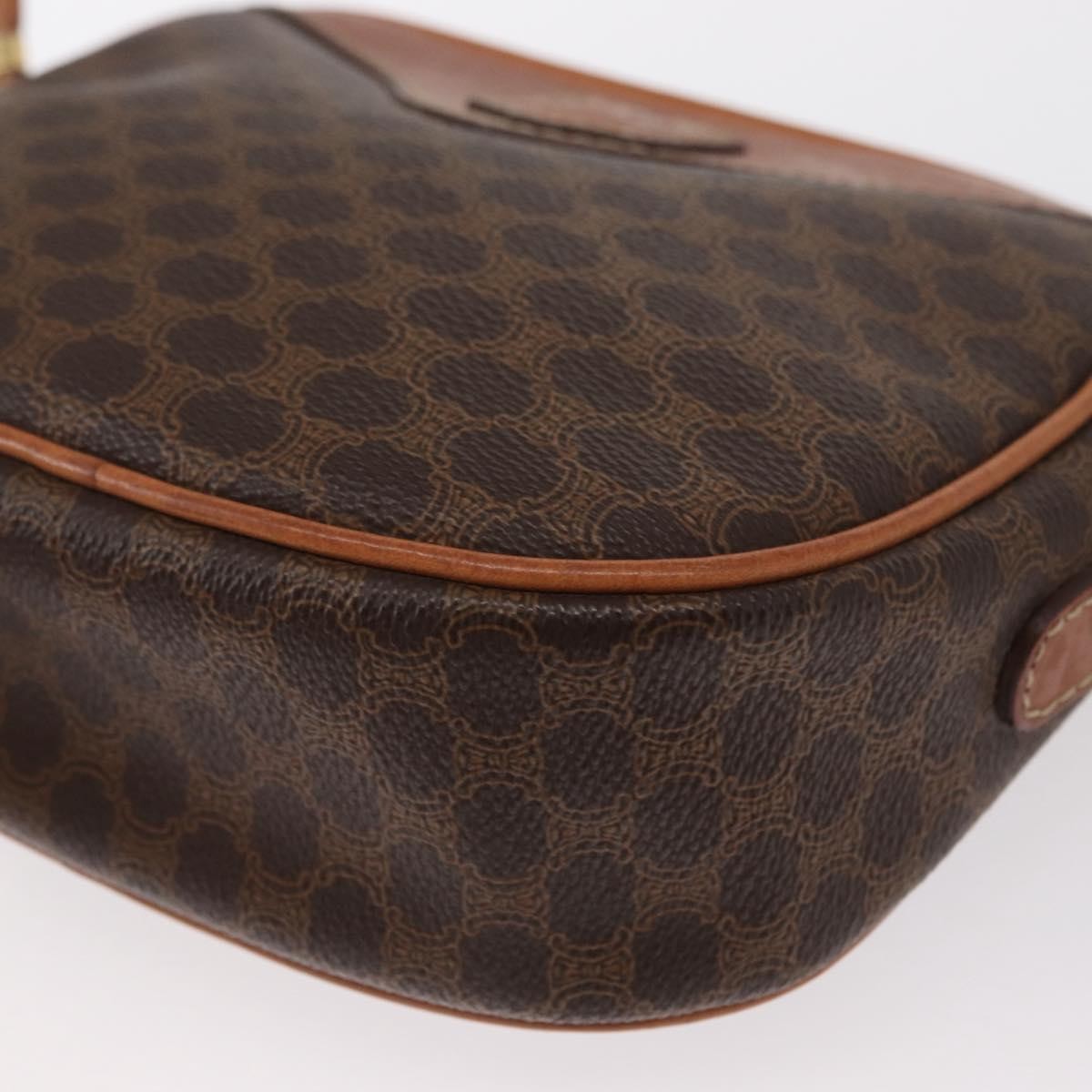 Celine Vintage Macadam Canvas And Leather Brown Canvas Shoulder Bag Bag (Pre-Owned)