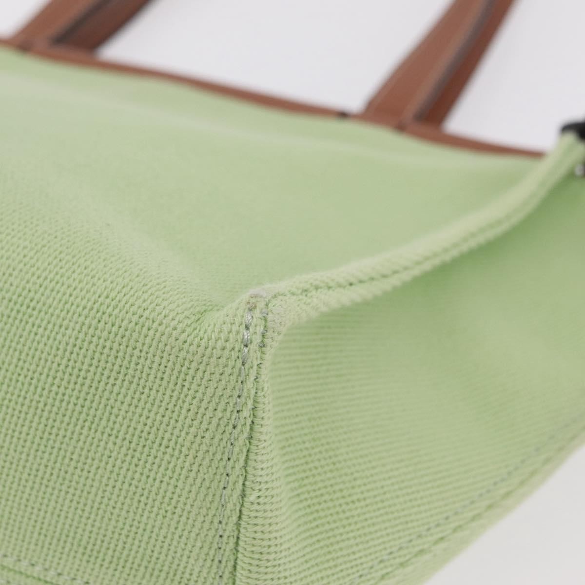 Loewe Cushion Canvas Green Canvas Tote Bag Bag (Pre-Owned)