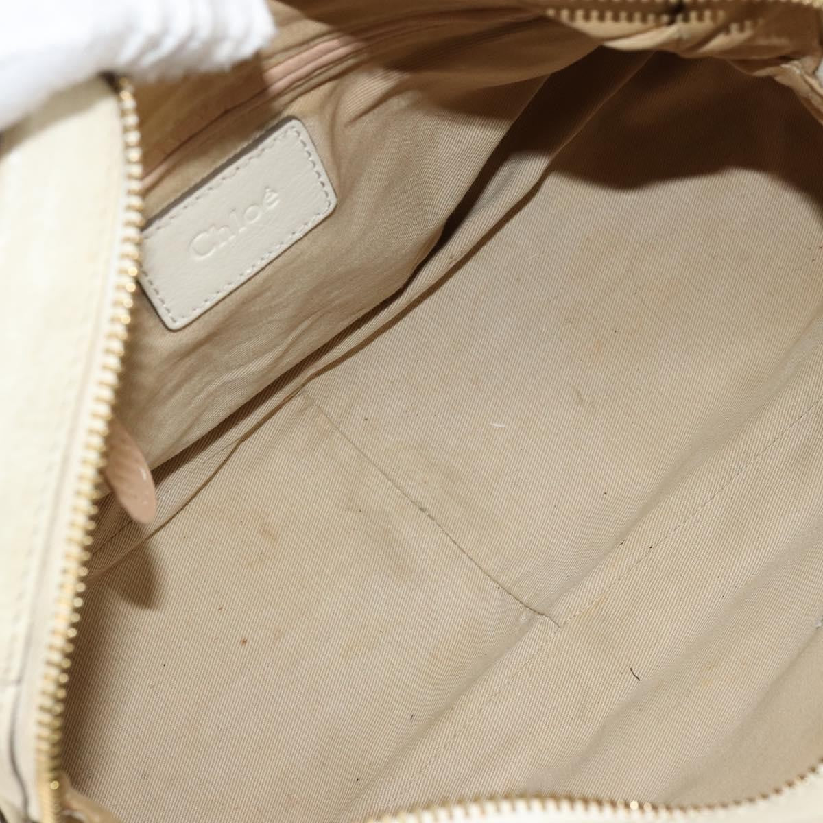 Chloe Paraty Top Handle Leather White Leather Handbag (Pre-Owned)
