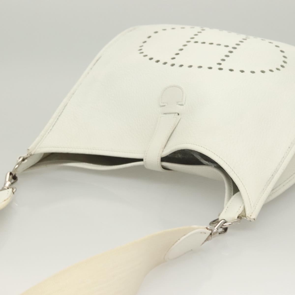 Hermes Evelyne Bag Gen I Togo White Leather Handbag (Pre-Owned)