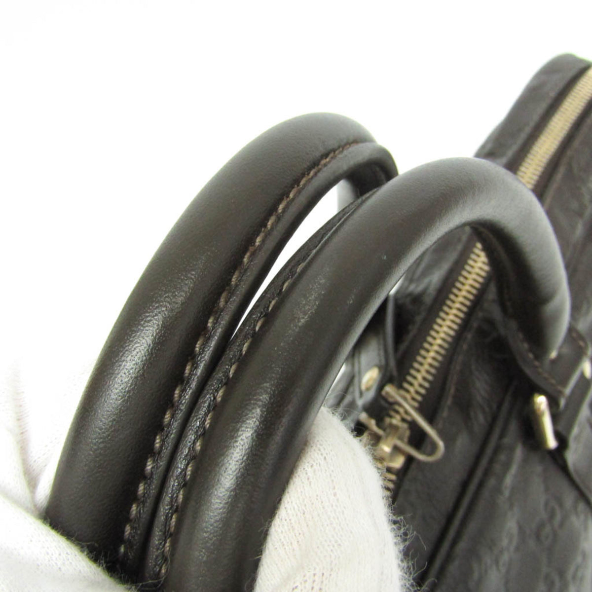 Gucci Convertible Guccissima Leather Brown Leather Briefcase Bag (Pre-Owned)