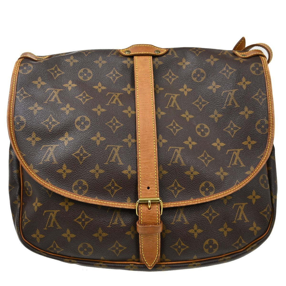 Louis Vuitton Saumur Monogram Canvas Brown Canvas Shoulder Bag Bag (Pre-Owned)