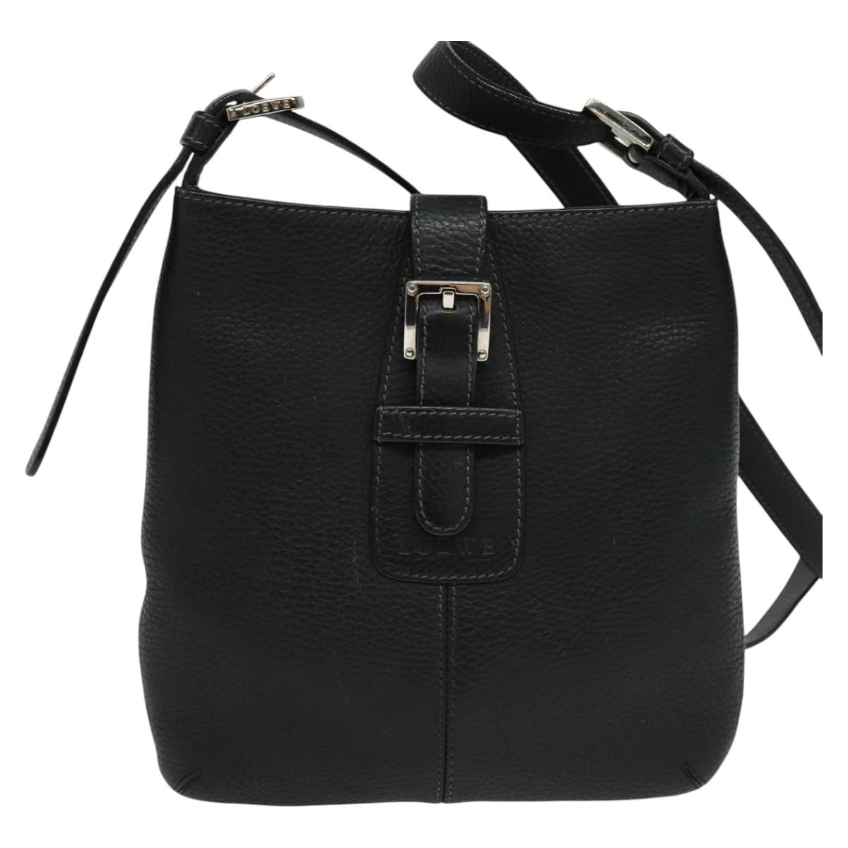 Loewe Vintage Leather Black Leather Shoulder Bag Bag (Pre-Owned)