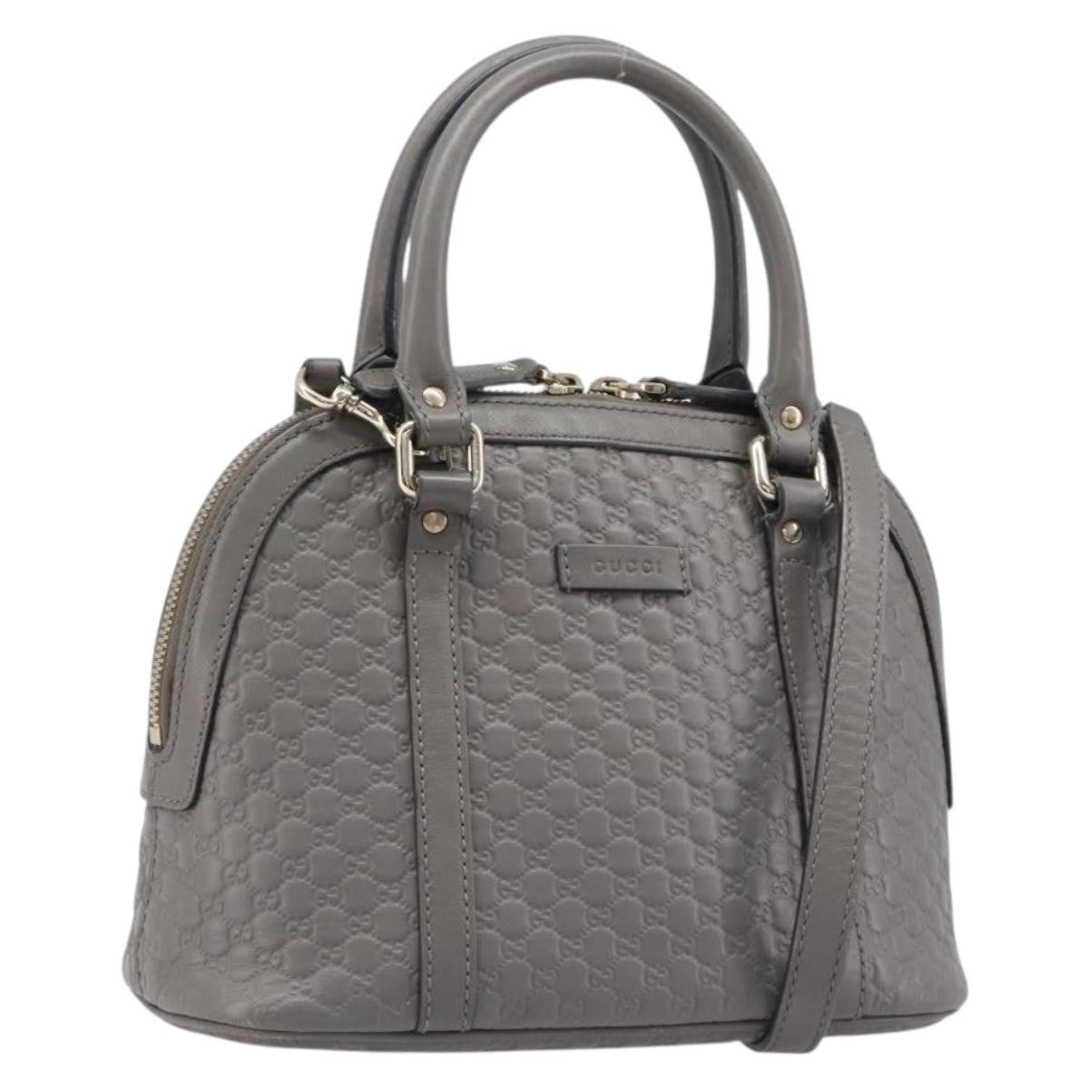 Gucci Convertible Dome Satchel Microguccissima Leather Gray Leather Handbag (Pre-Owned)