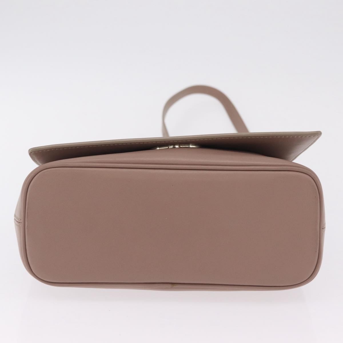 Bvlgari Signature Top Handle Leather Beige Leather Handbag (Pre-Owned)