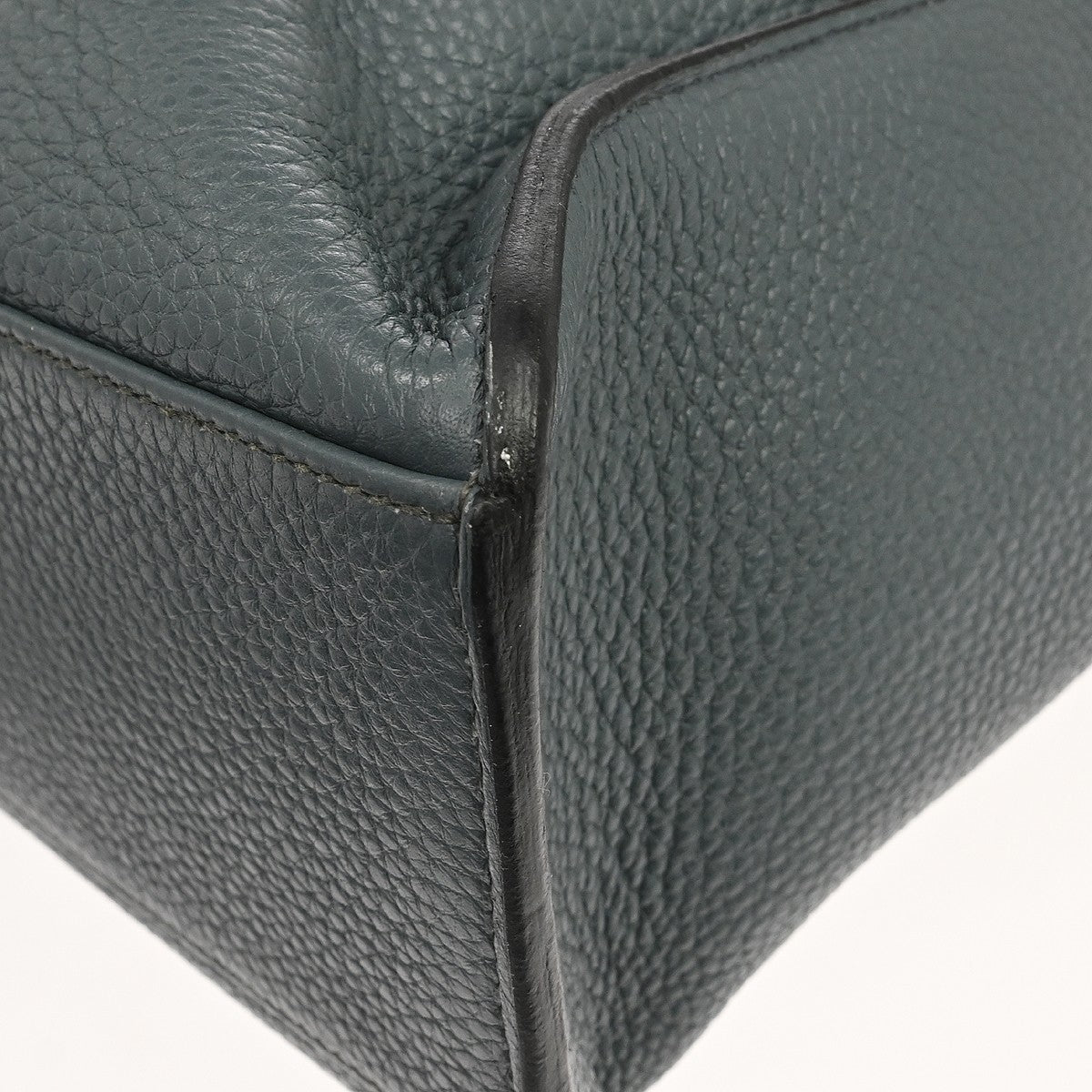 Hermes Alfred Messenger Clemence Gray Leather Handbag (Pre-Owned)