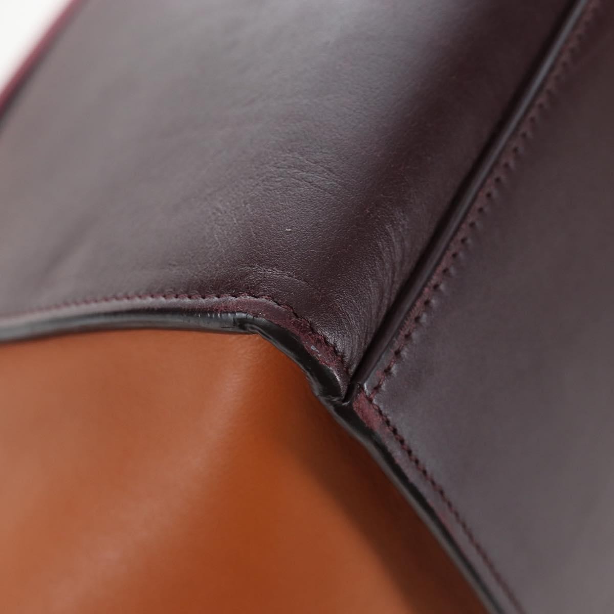 Celine Tricolor Trapeze Leather Burgundy Leather Handbag (Pre-Owned)