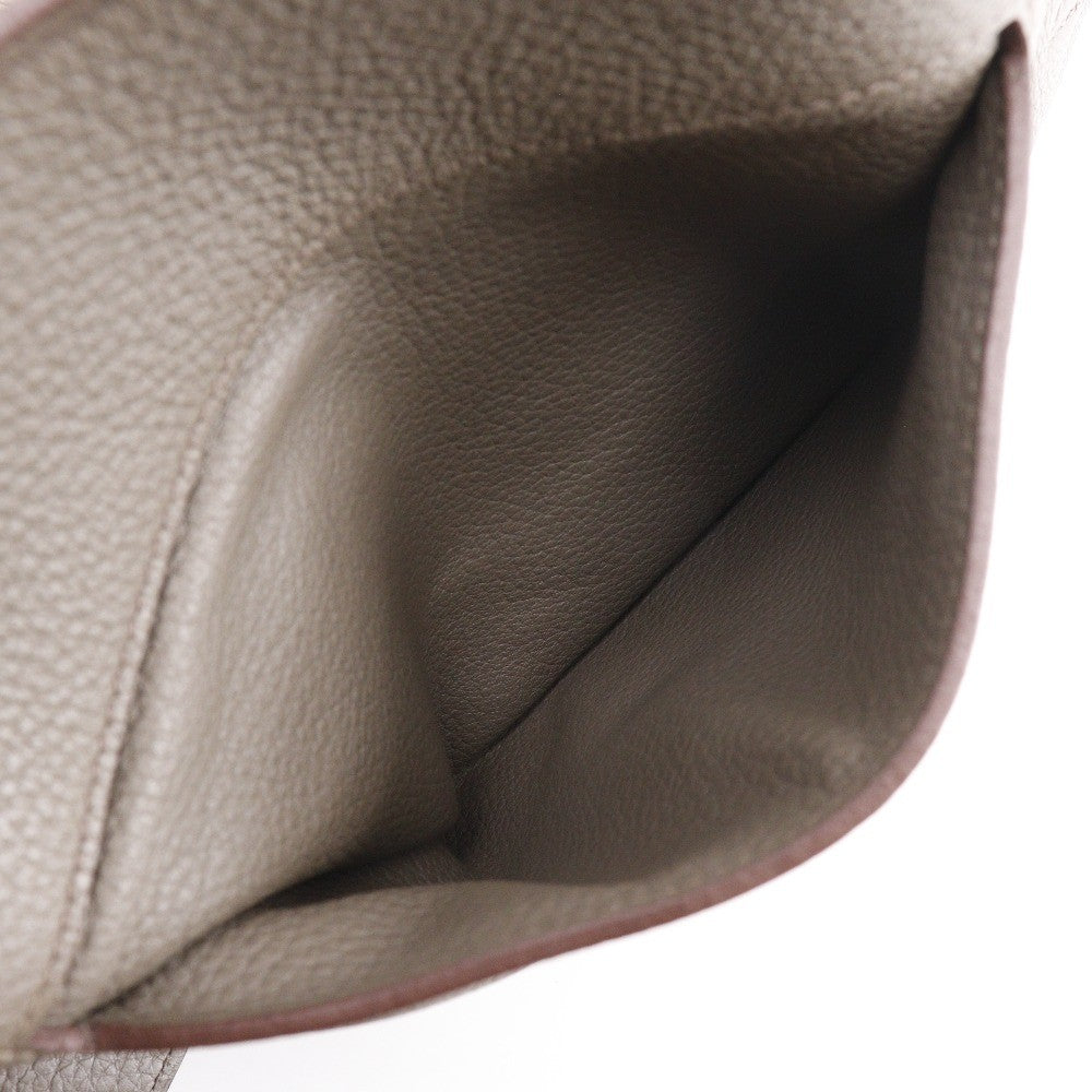 Hermes Alfred Messenger Clemence Gray Leather Shoulder Bag Bag (Pre-Owned)