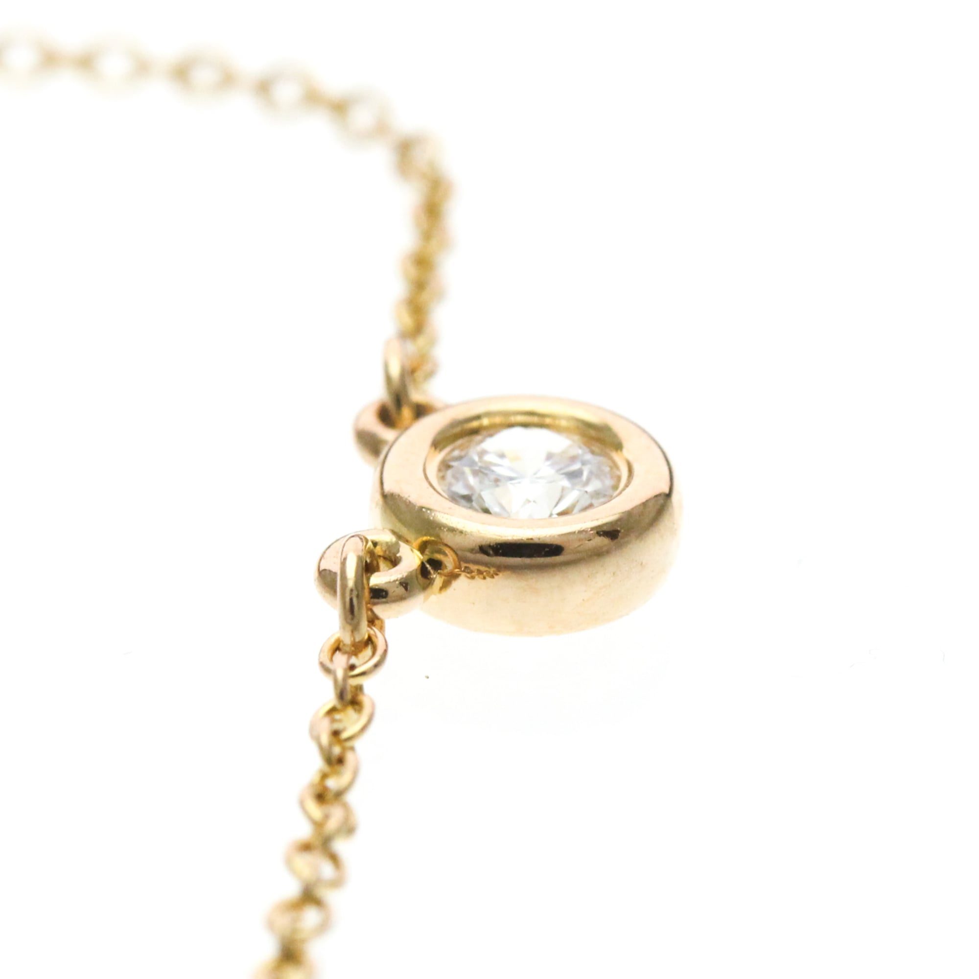 Tiffany & Co. Elsa Peretti Diamonds By The Yard 18K Rose Gold With Diamond Gold Pink_Gold Necklace Jewelry (Pre-Owned)