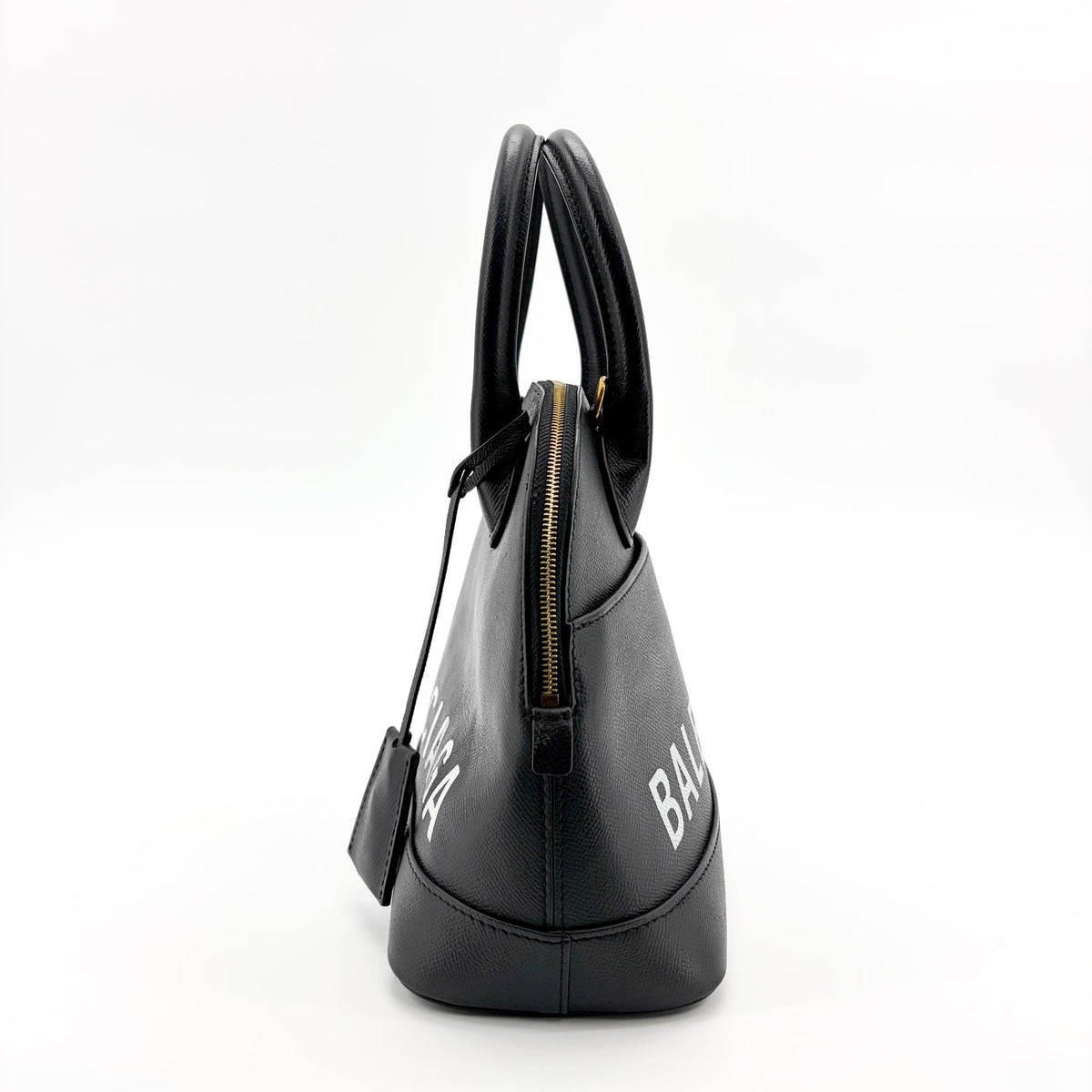 Balenciaga Logo Ville Leather Black Calfskin Handbag (Pre-Owned)