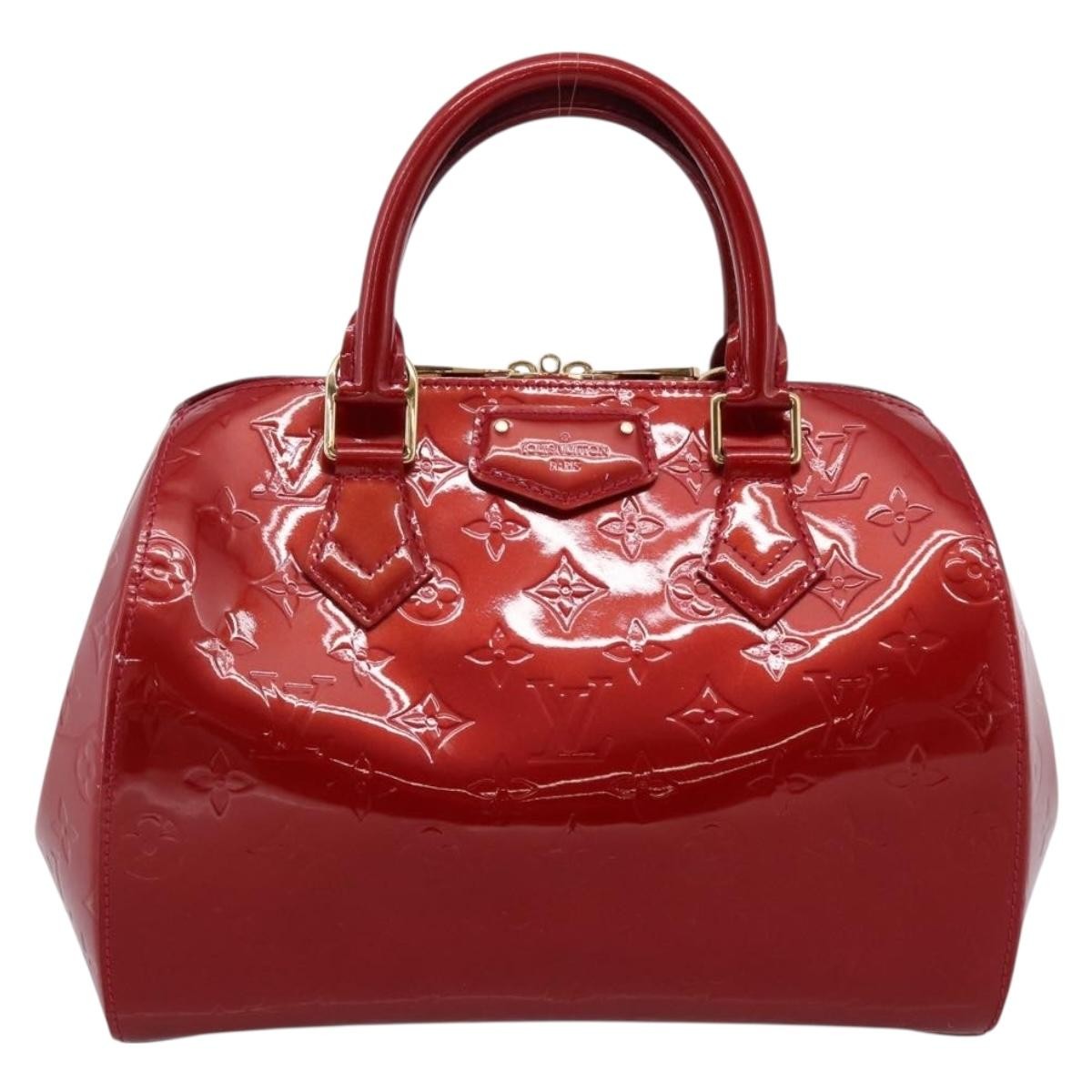 Louis Vuitton Montana Monogram Vernis Red Patent_Leather Handbag (Pre-Owned)