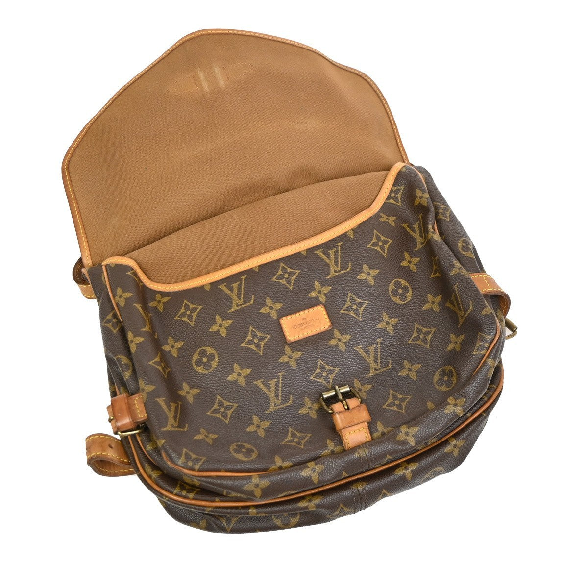 Louis Vuitton Saumur Monogram Brown Canvas Shoulder Bag Bag (Pre-Owned)