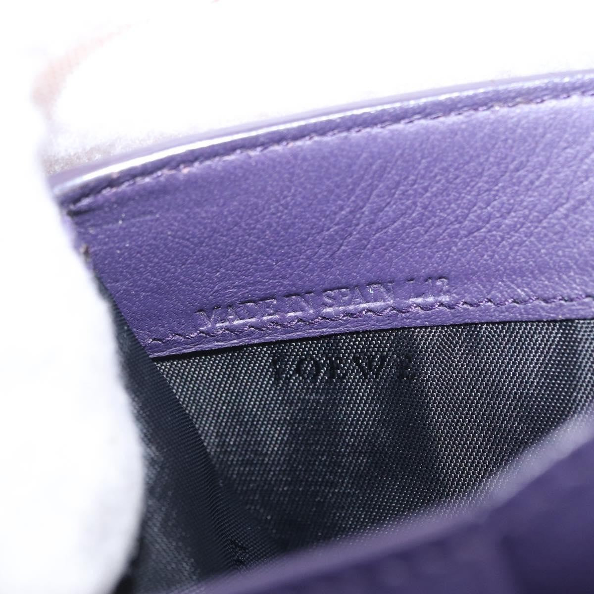 Loewe Anagram Trifold Flap Leather Purple Leather Wallets Accessory (Pre-Owned)