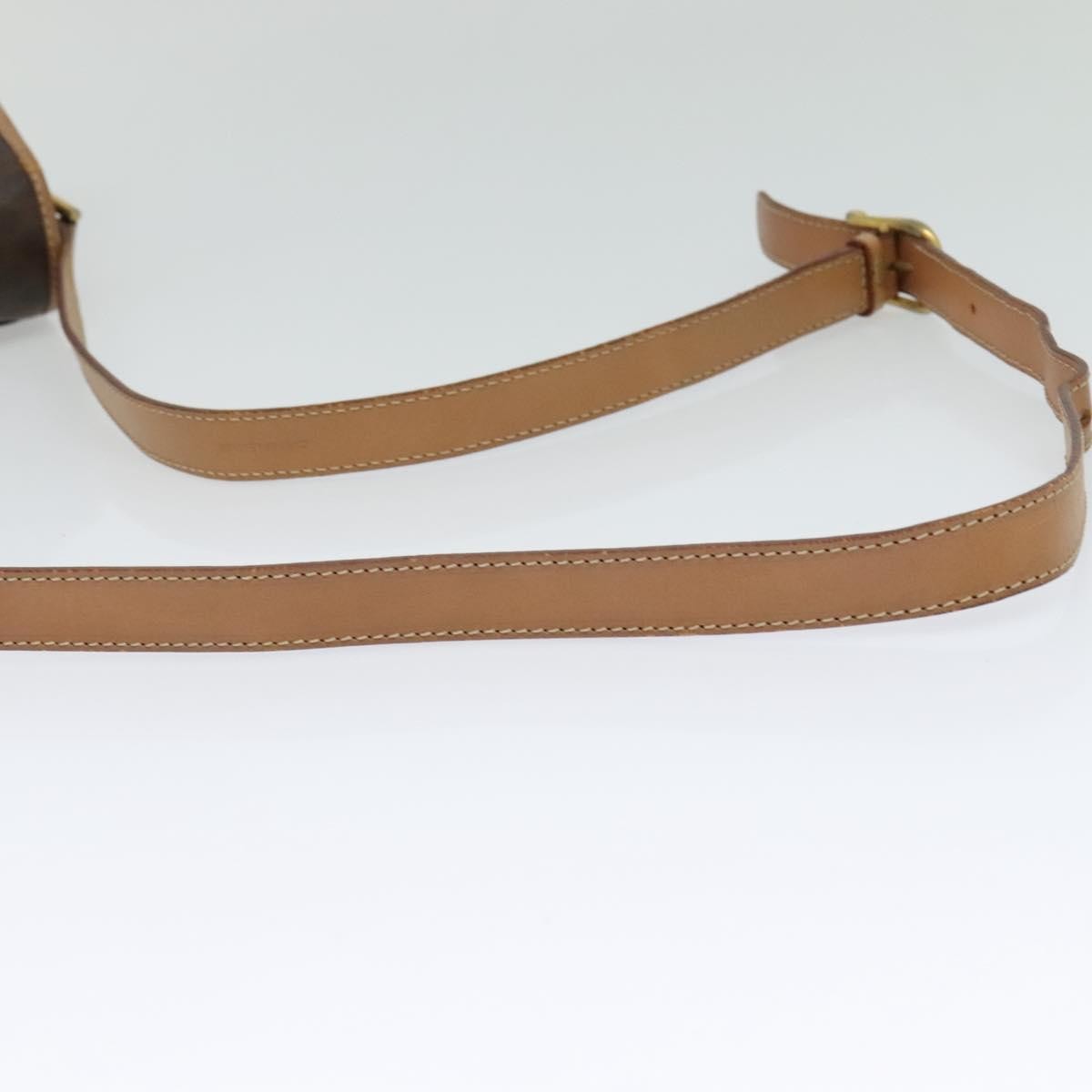 Celine Vintage Macadam Circle Logo Canvas And Leather Brown Canvas Shoulder Bag Bag (Pre-Owned)