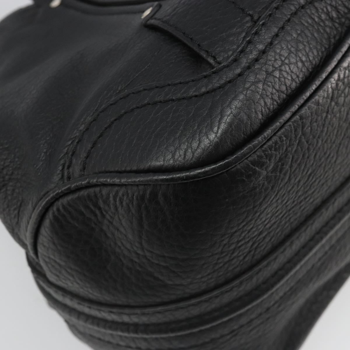 Celine Shoulder Leather Black Leather Shoulder Bag Bag (Pre-Owned)