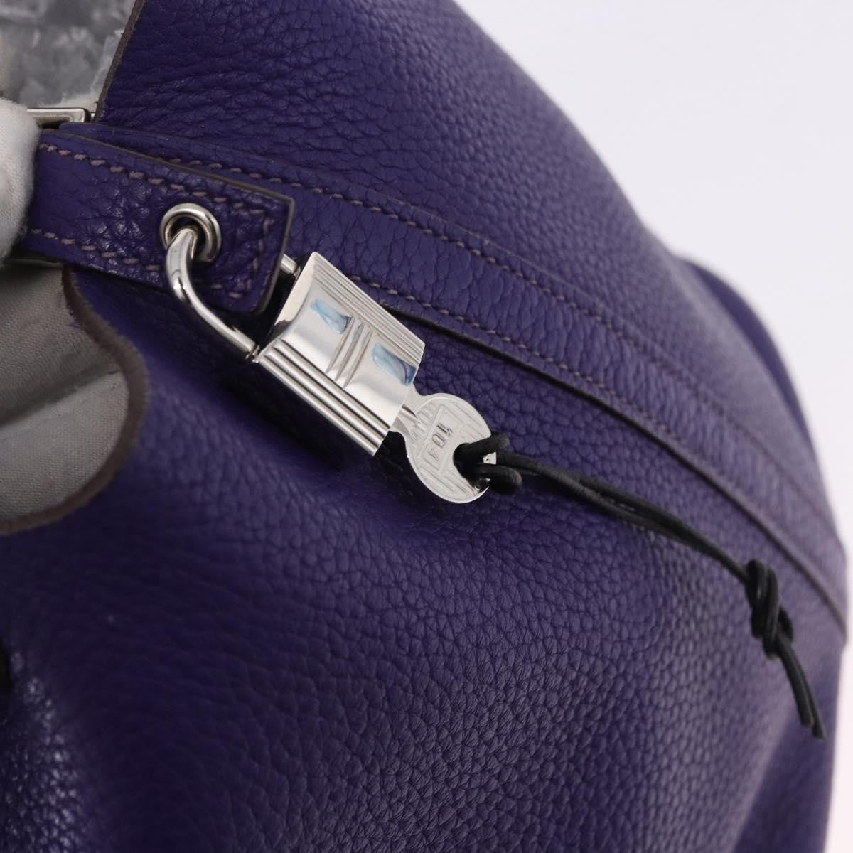 Hermes Picotin Lock Clemence Purple Leather Handbag (Pre-Owned)