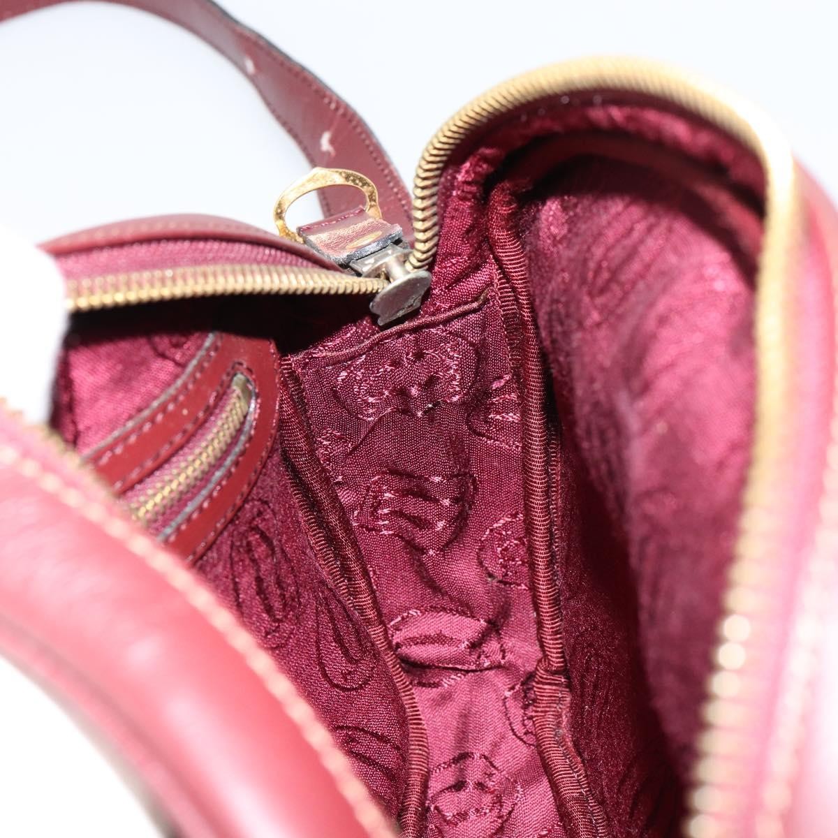 Cartier Must De Cartier Leather Burgundy Leather Shoulder Bag Bag (Pre-Owned)