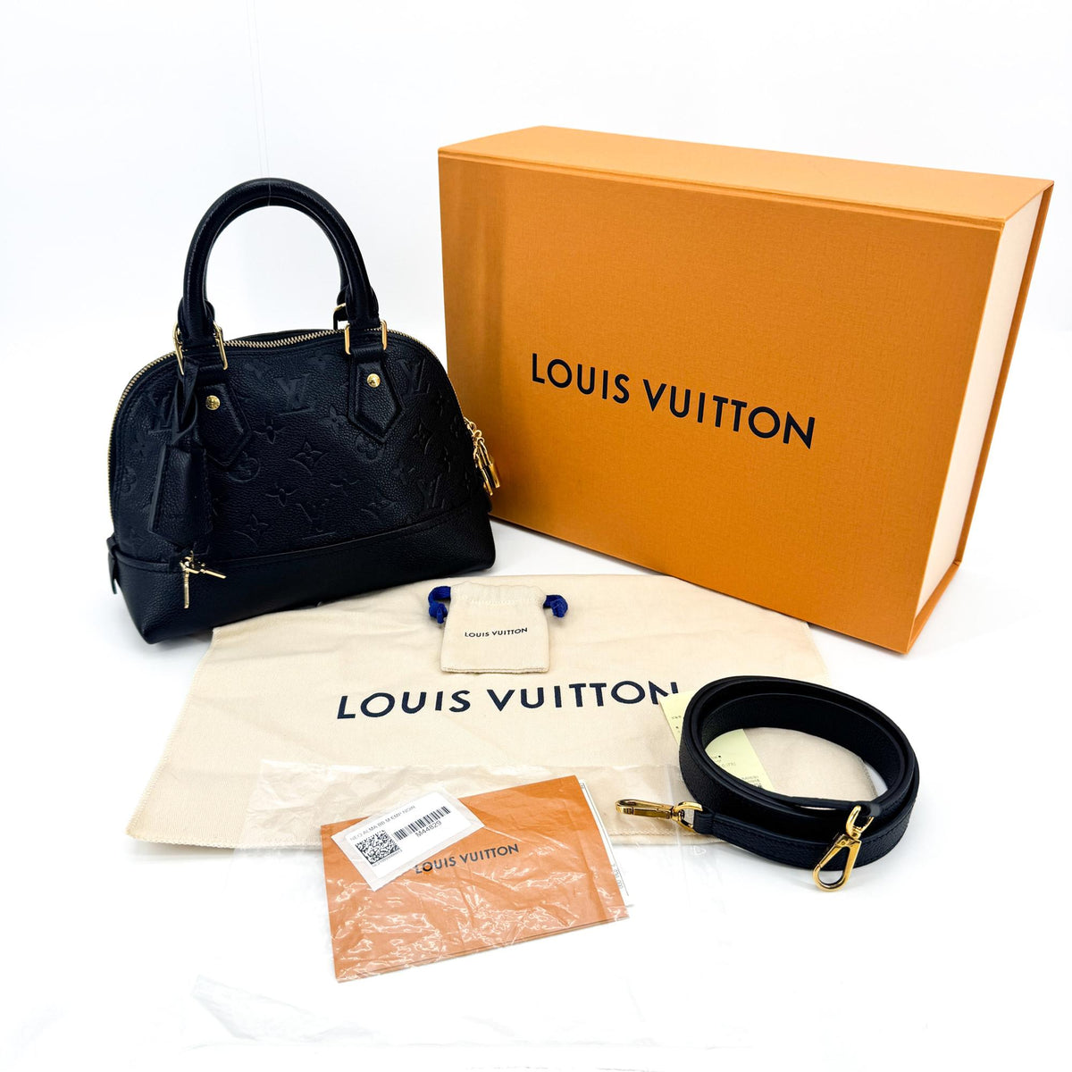 Louis Vuitton Neo Alma Monogram Empreinte Leather Black Leather Handbag (Pre-Owned)