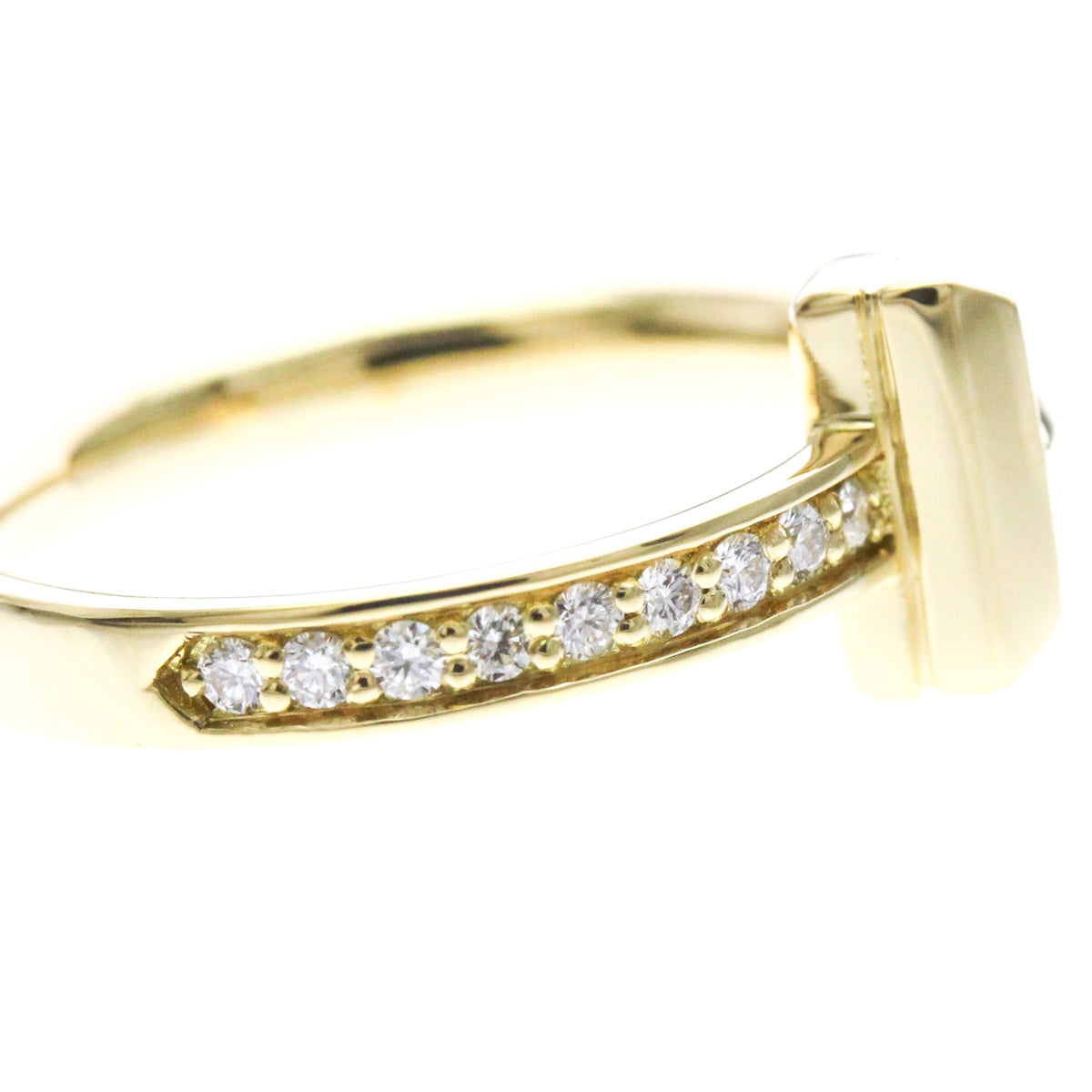 Tiffany & Co. T1 Ring 18K Yellow Gold With Diamonds Gold Yellow_Gold Ring Jewelry (Pre-Owned)