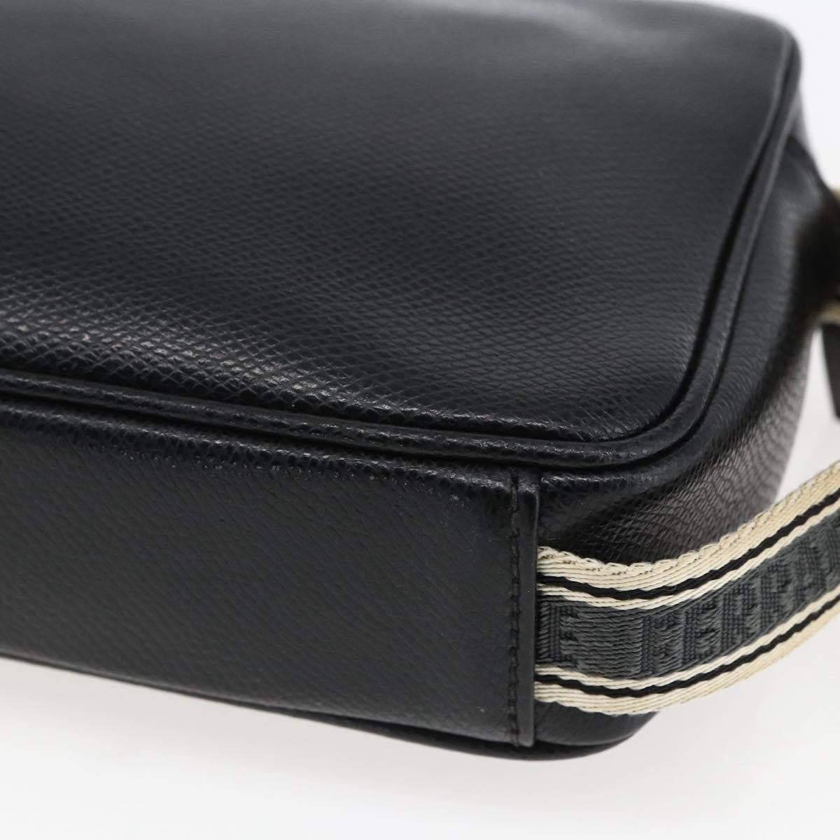 Salvatore Ferragamo Vintage Clutch Leather Black Leather Clutche & Pouche Bag (Pre-Owned)