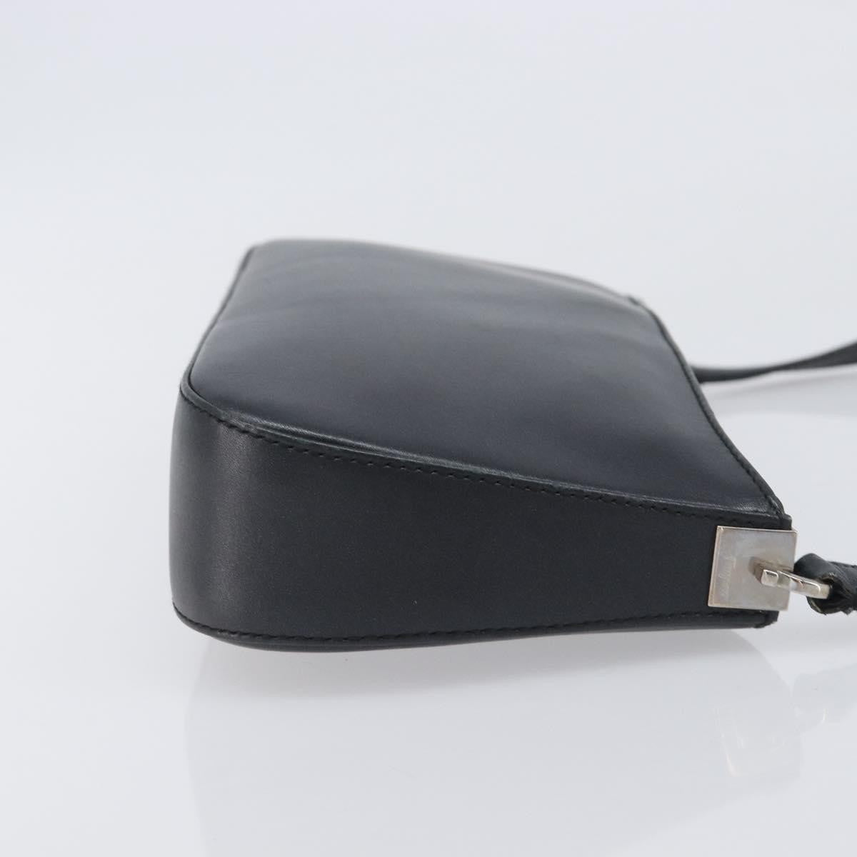 Salvatore Ferragamo Gancini Leather Black Leather Shoulder Bag Bag (Pre-Owned)