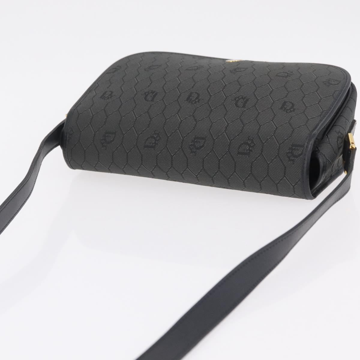 Christian Dior Vintage Honeycomb Canvas Black Canvas Shoulder Bag Bag (Pre-Owned)