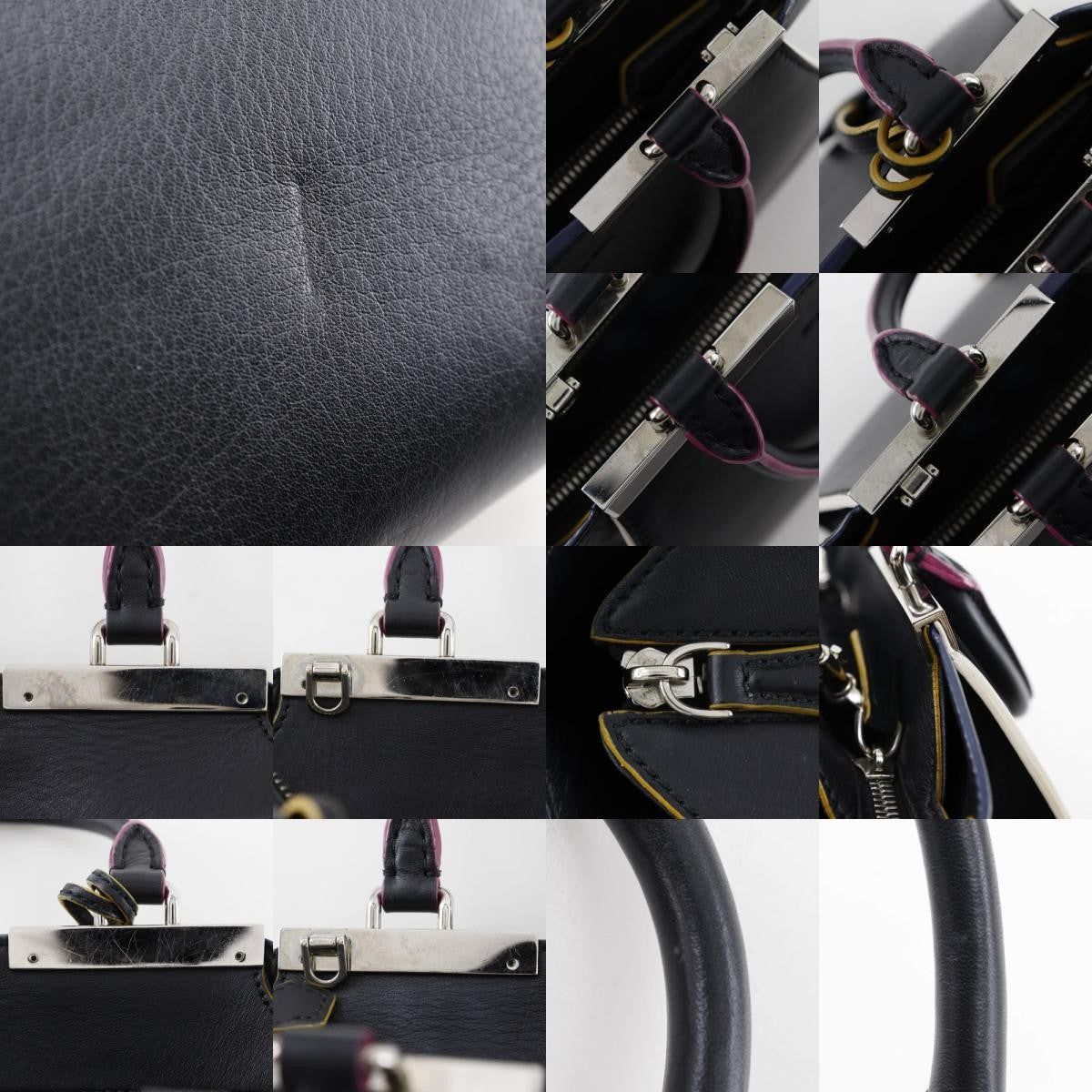 Fendi Petite 3Jours Leather Black Leather Handbag (Pre-Owned)