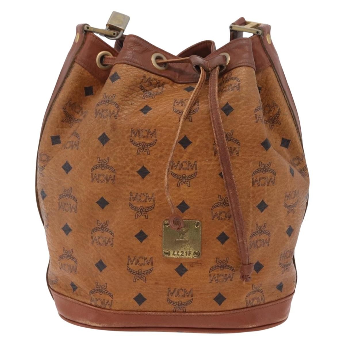 MCM Drawstring Leather Brown Leather Shoulder Bag Bag (Pre-Owned)