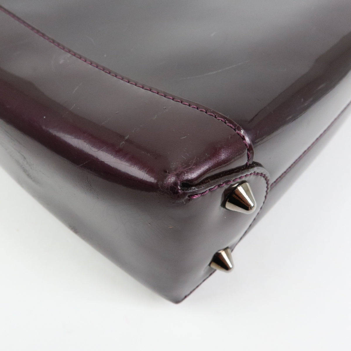 Christian Dior Handbag Leather Purple Patent_Leather Handbag (Pre-Owned)