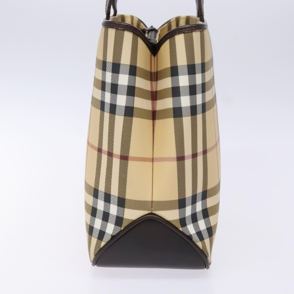 Burberry Vintage Vintage Check Coated Canvas Beige Canvas Tote Bag Bag (Pre-Owned)