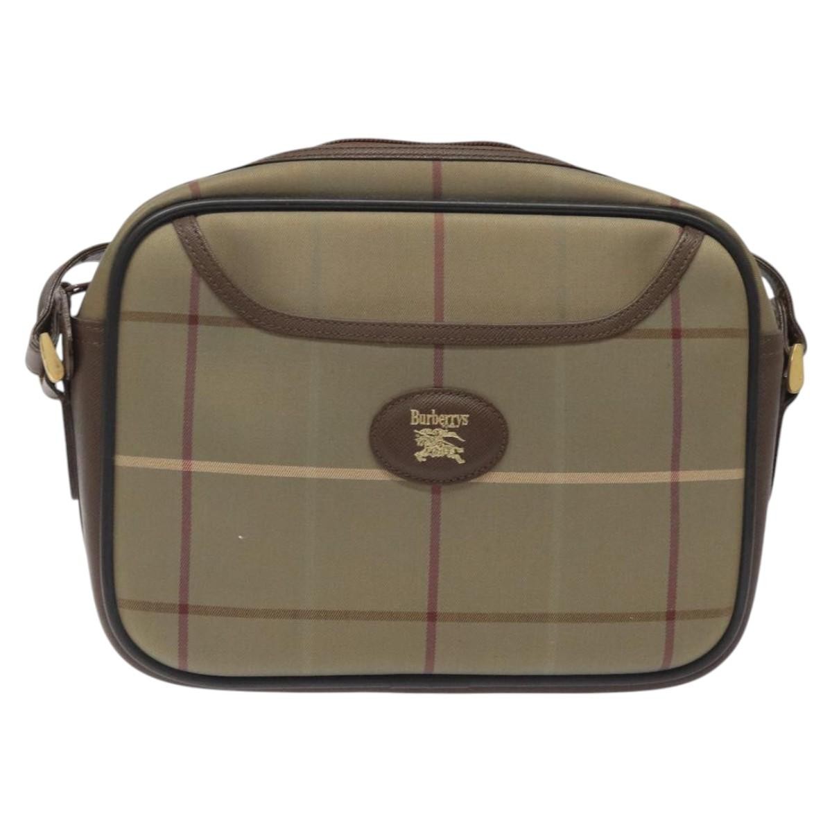 Burberry Nova Check Canvas And Leather Beige Canvas Shoulder Bag Bag (Pre-Owned)